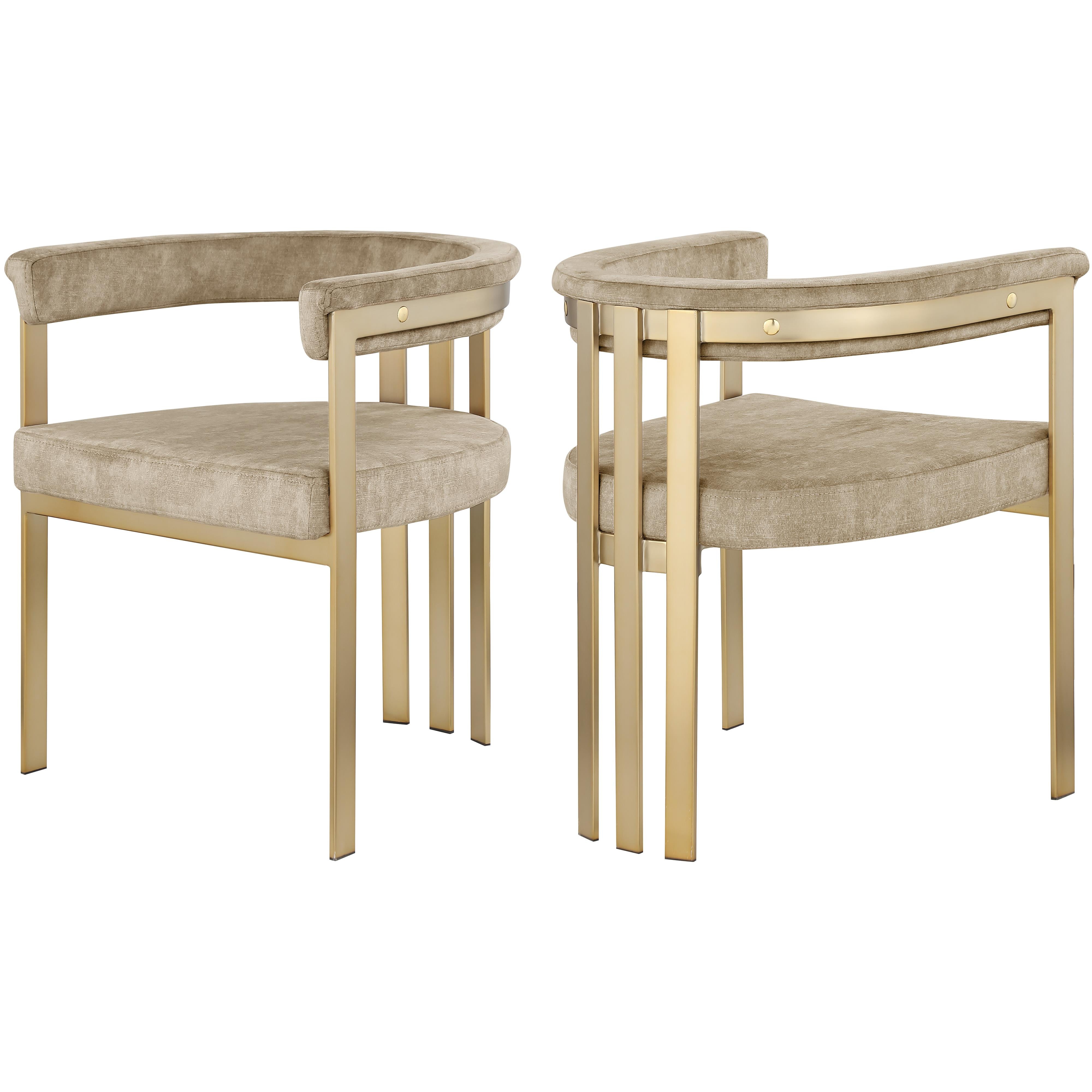 Meridian Marcello Beige Velvet Dining Chair