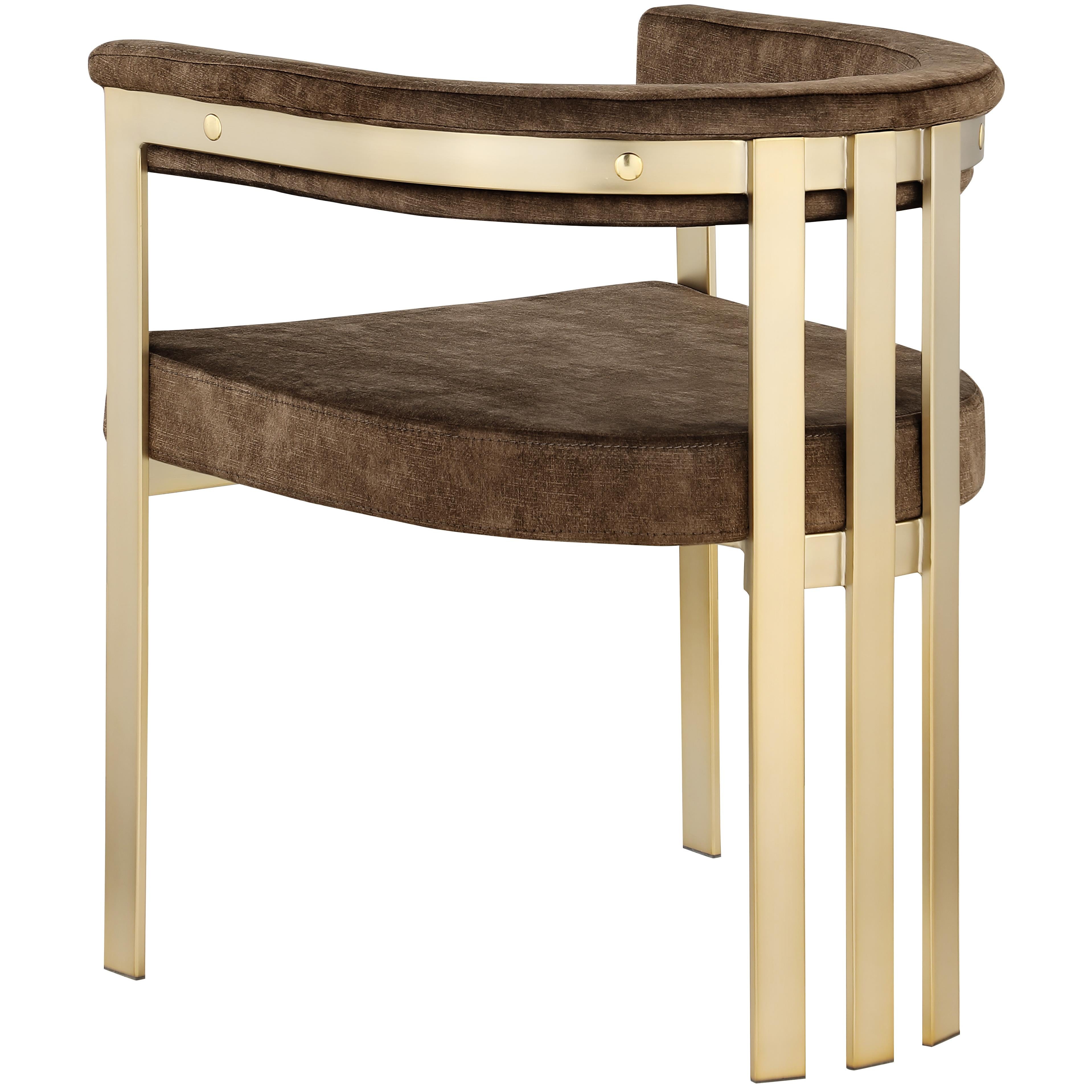 Meridian Marcello Brown Velvet Dining Chair