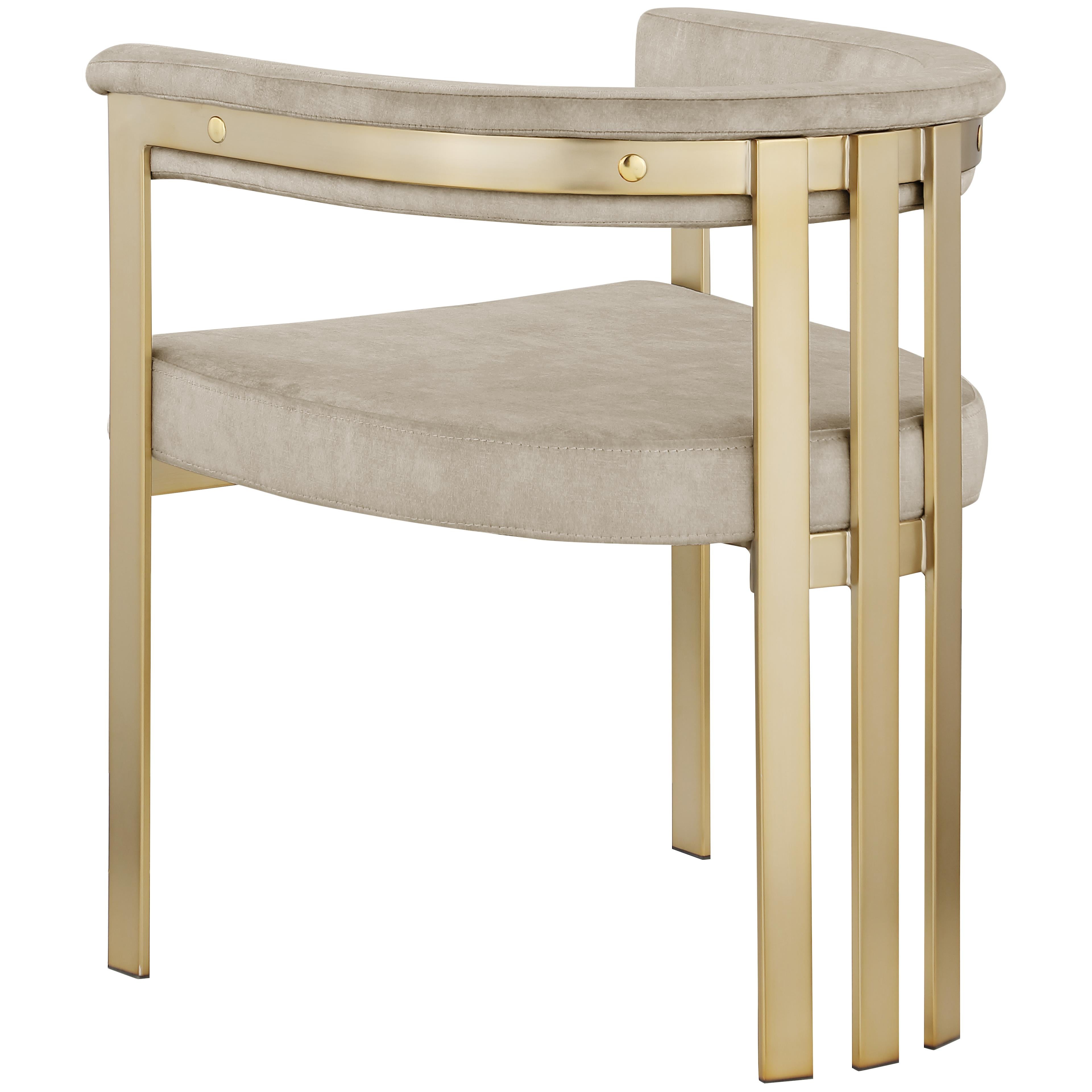 Meridian Marcello Stone Colored Velvet Dining Chair