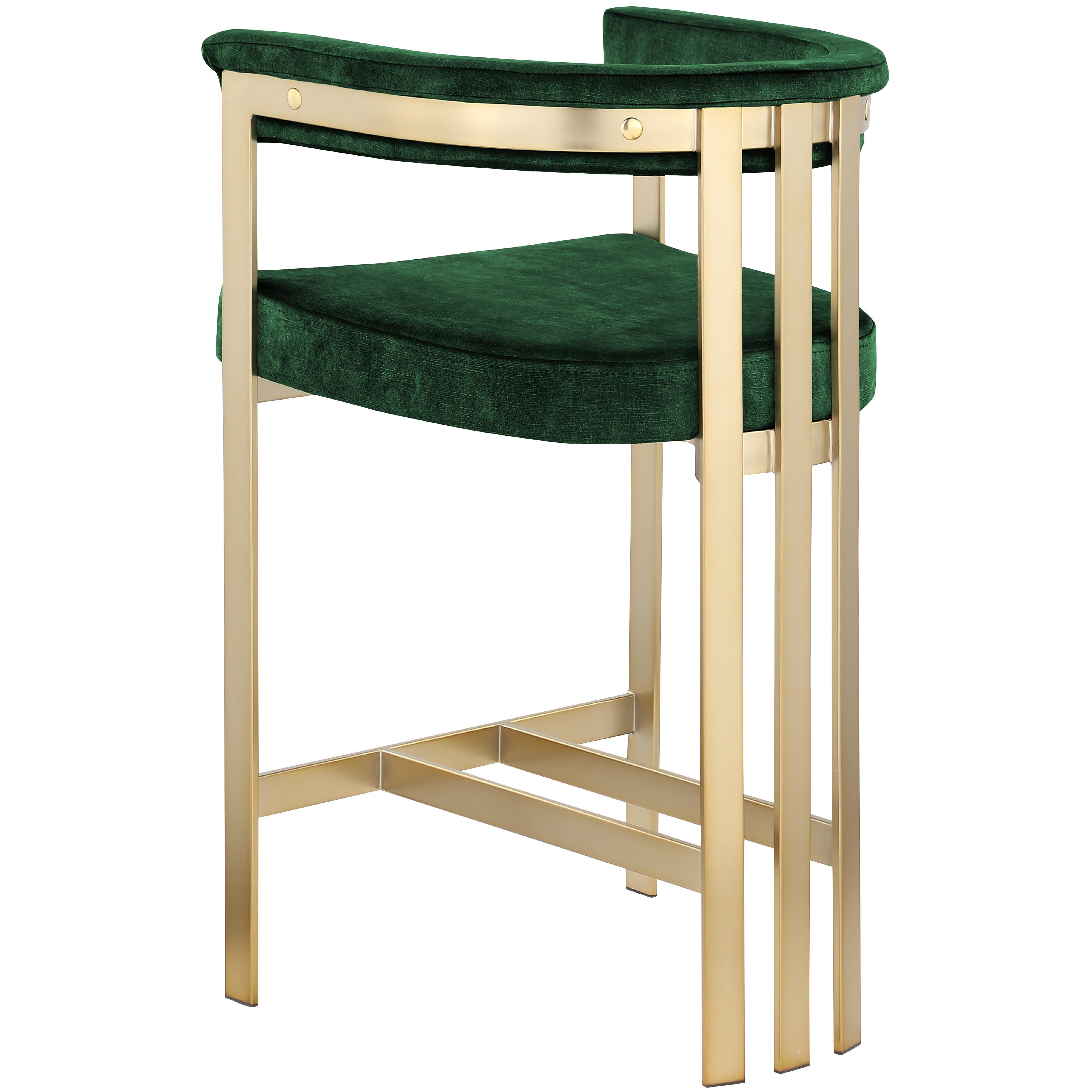 Meridian Marcello Green Velvet Counter Stool