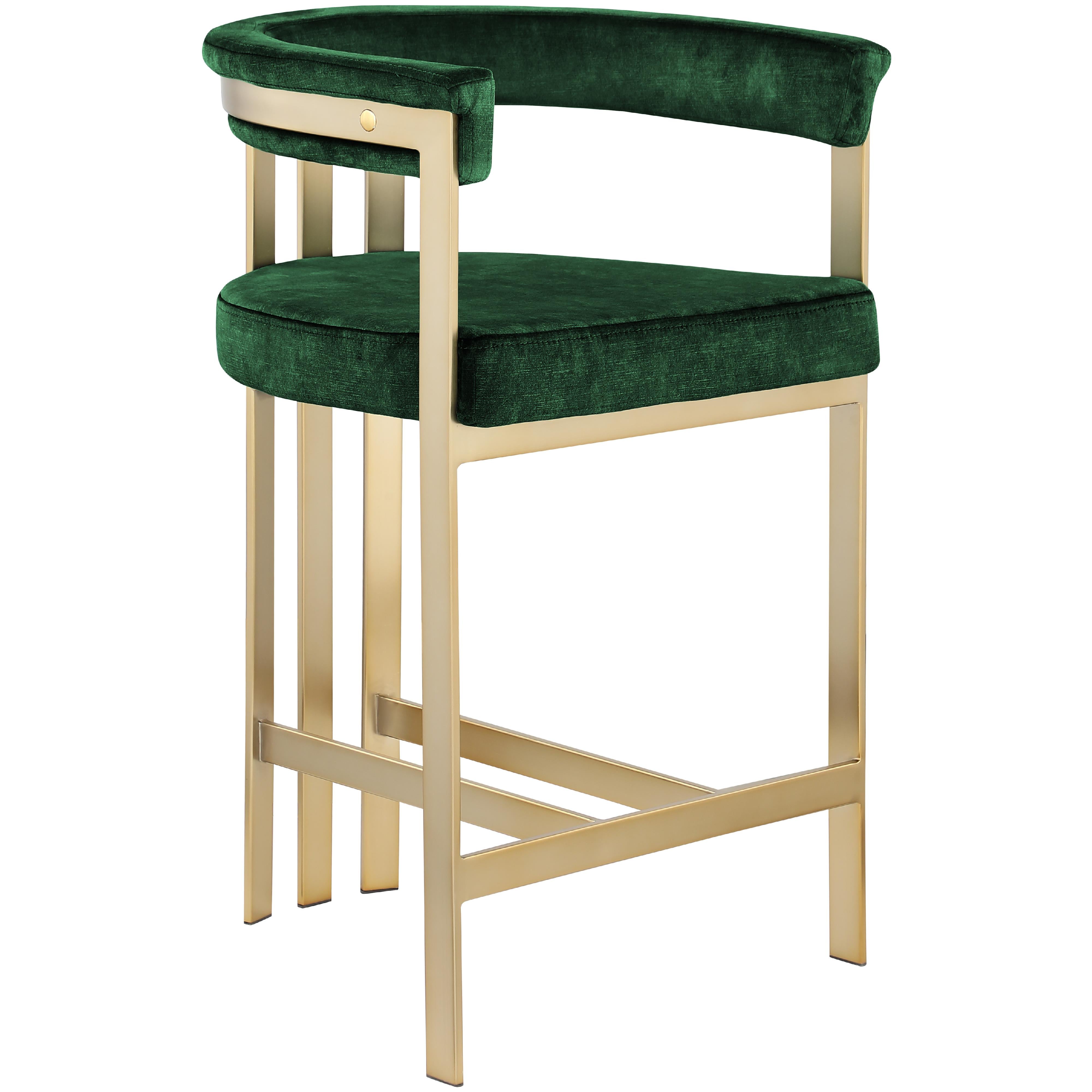 Meridian Marcello Green Velvet Counter Stool