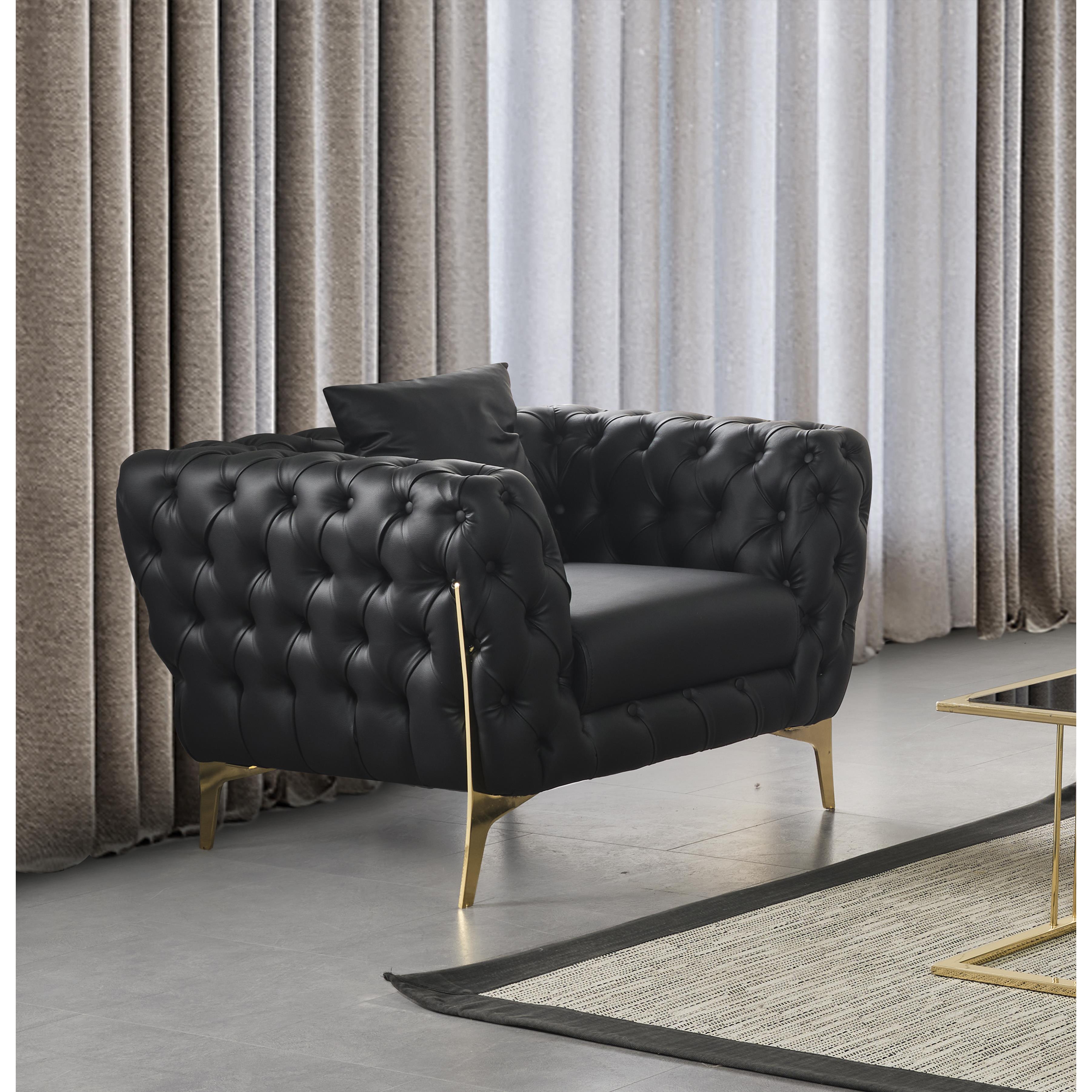 Meridian Aurora Black Vegan Leather Chair