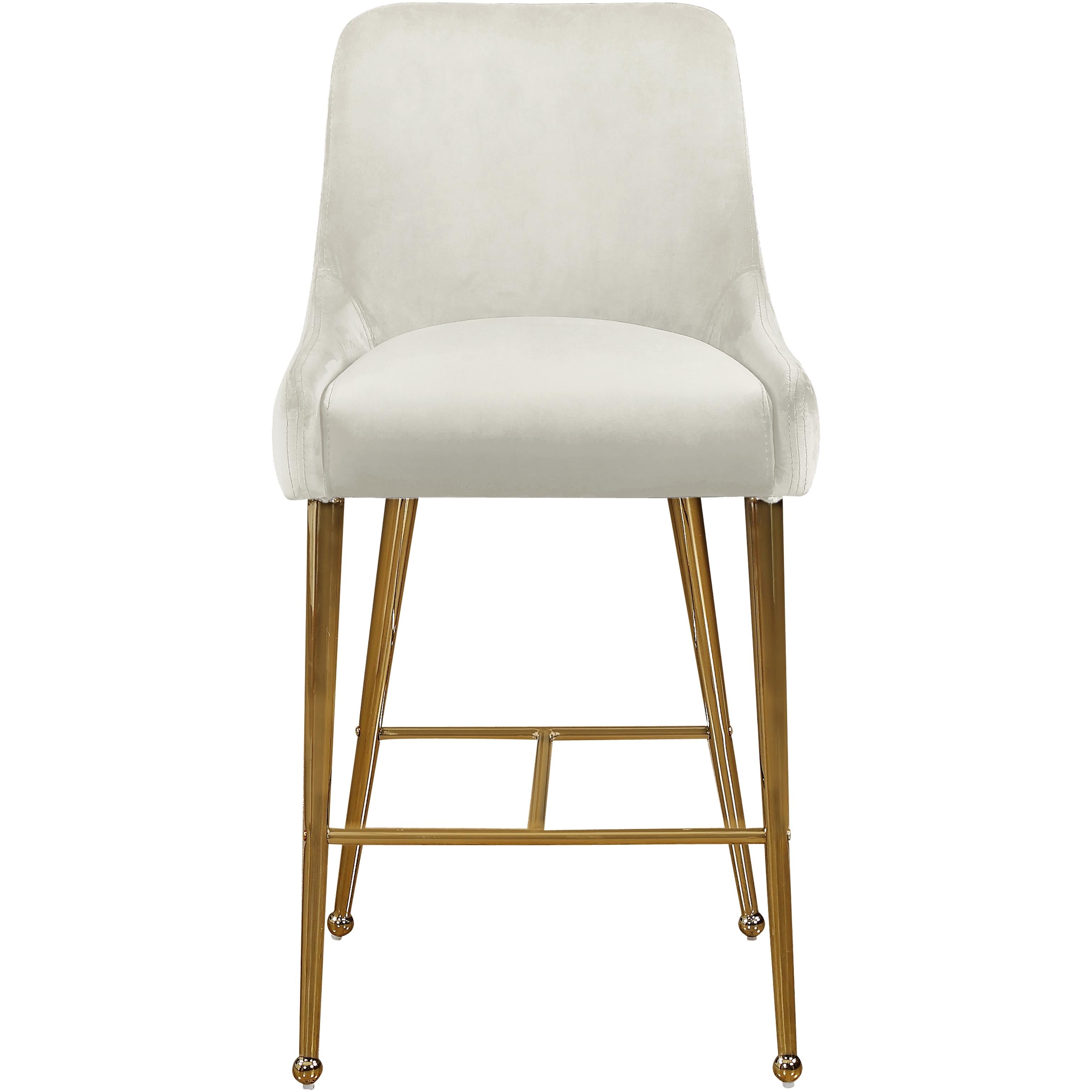 Meridian Owen Cream Velvet Stool
