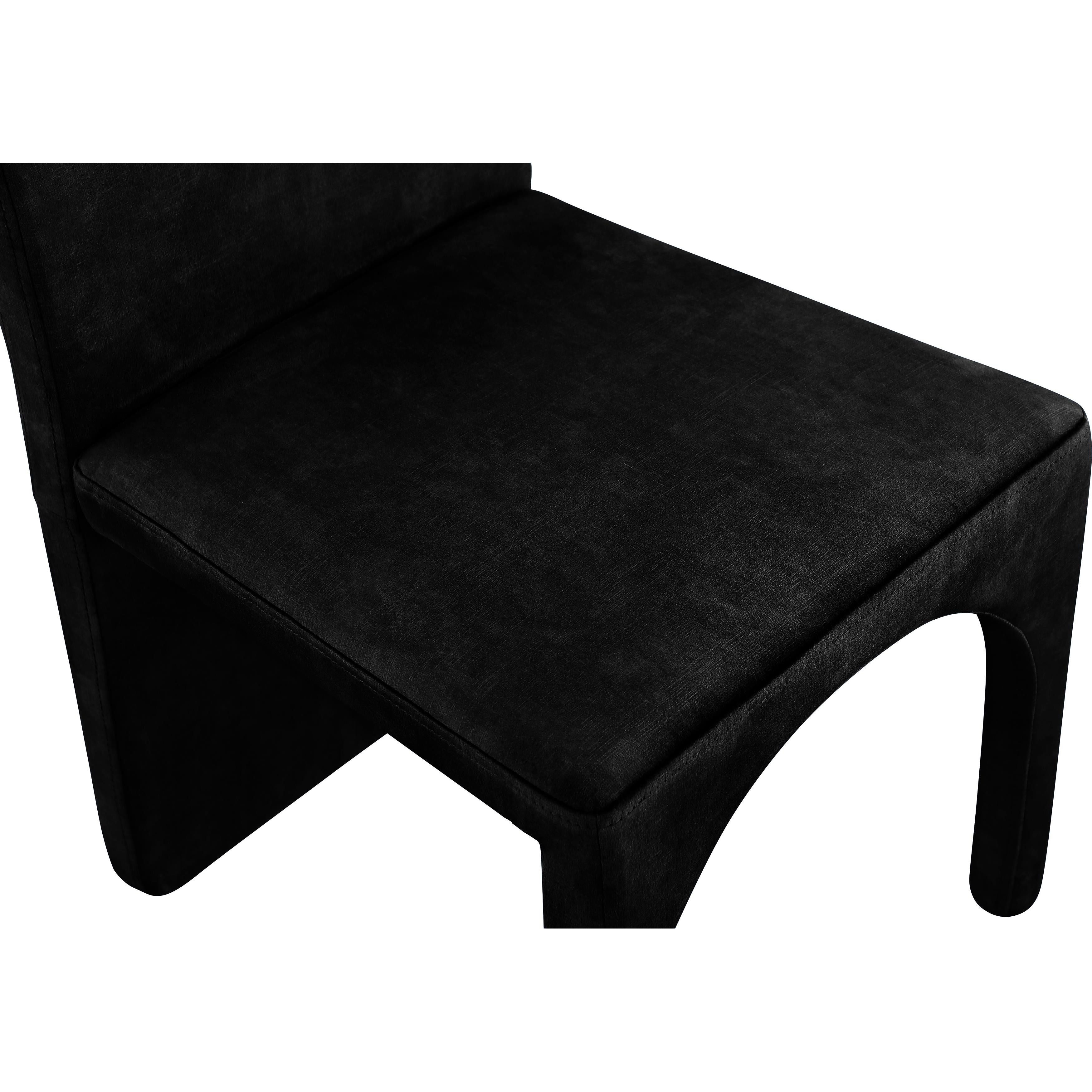 Meridian Summer Black Velvet Dining Side Chair
