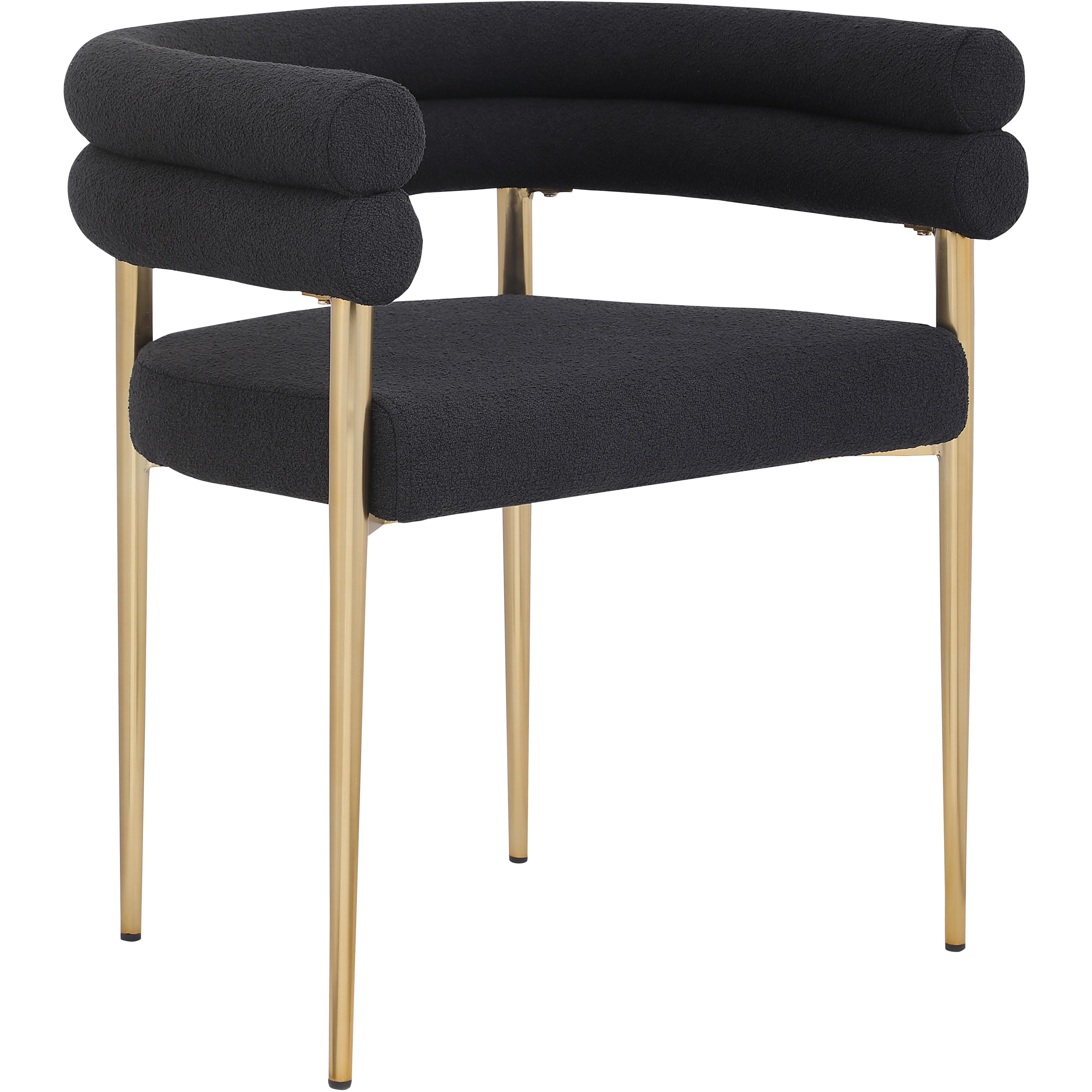 Meridian Brielle Black Boucle Fabric Dining Chair