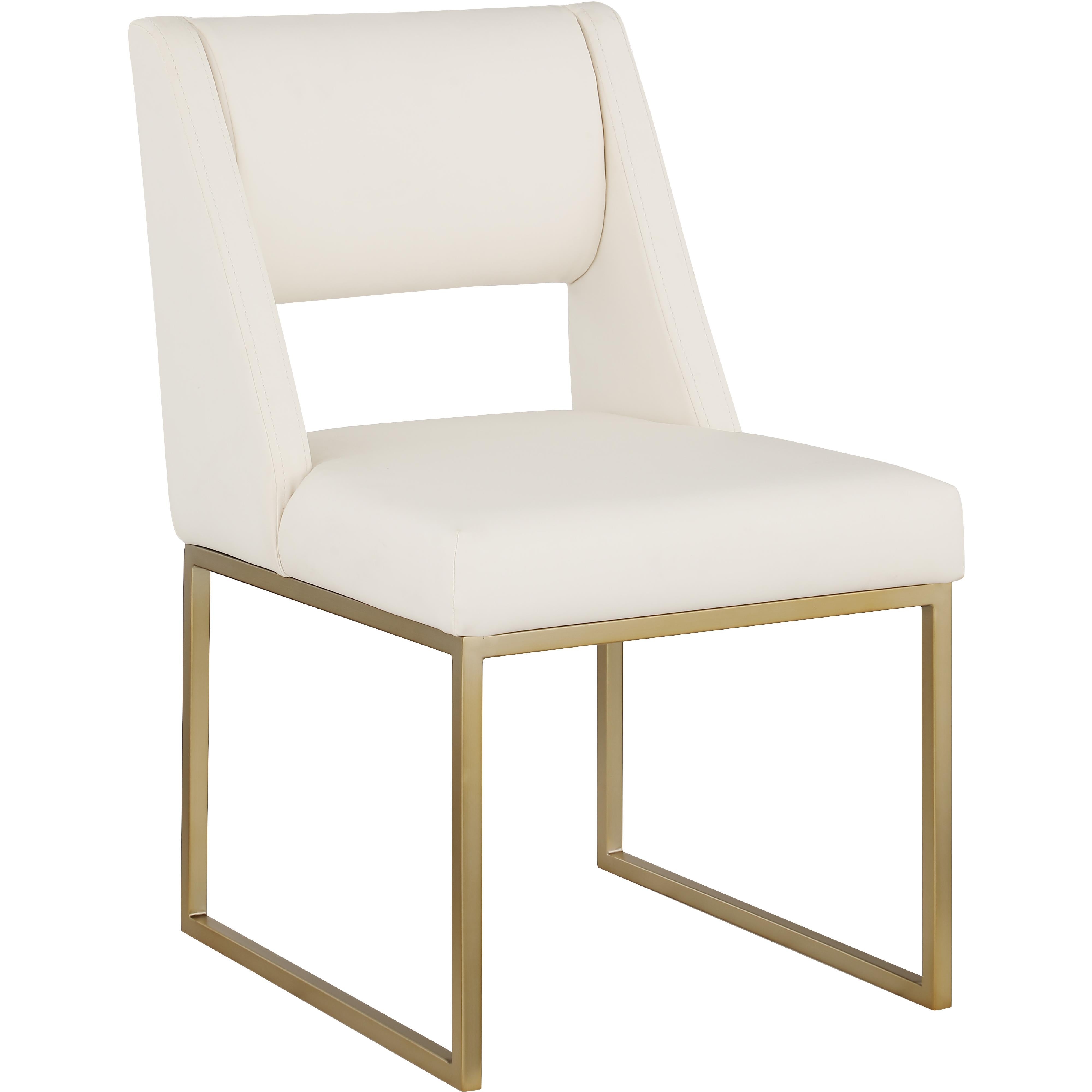 Meridian Jayce Cream Vegan Leather Dining Chair