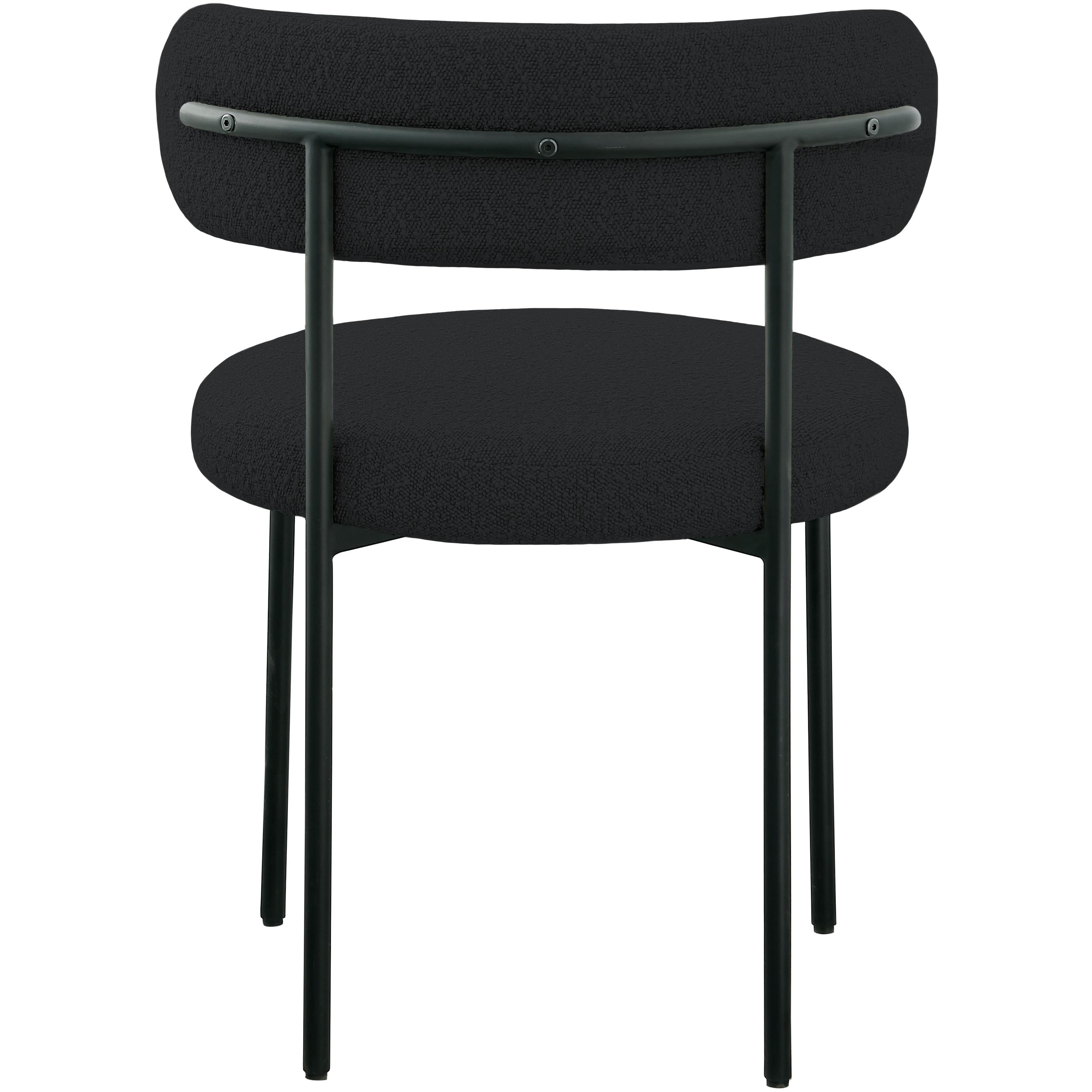 Meridian Beacon Black Boucle Fabric Dining Chair