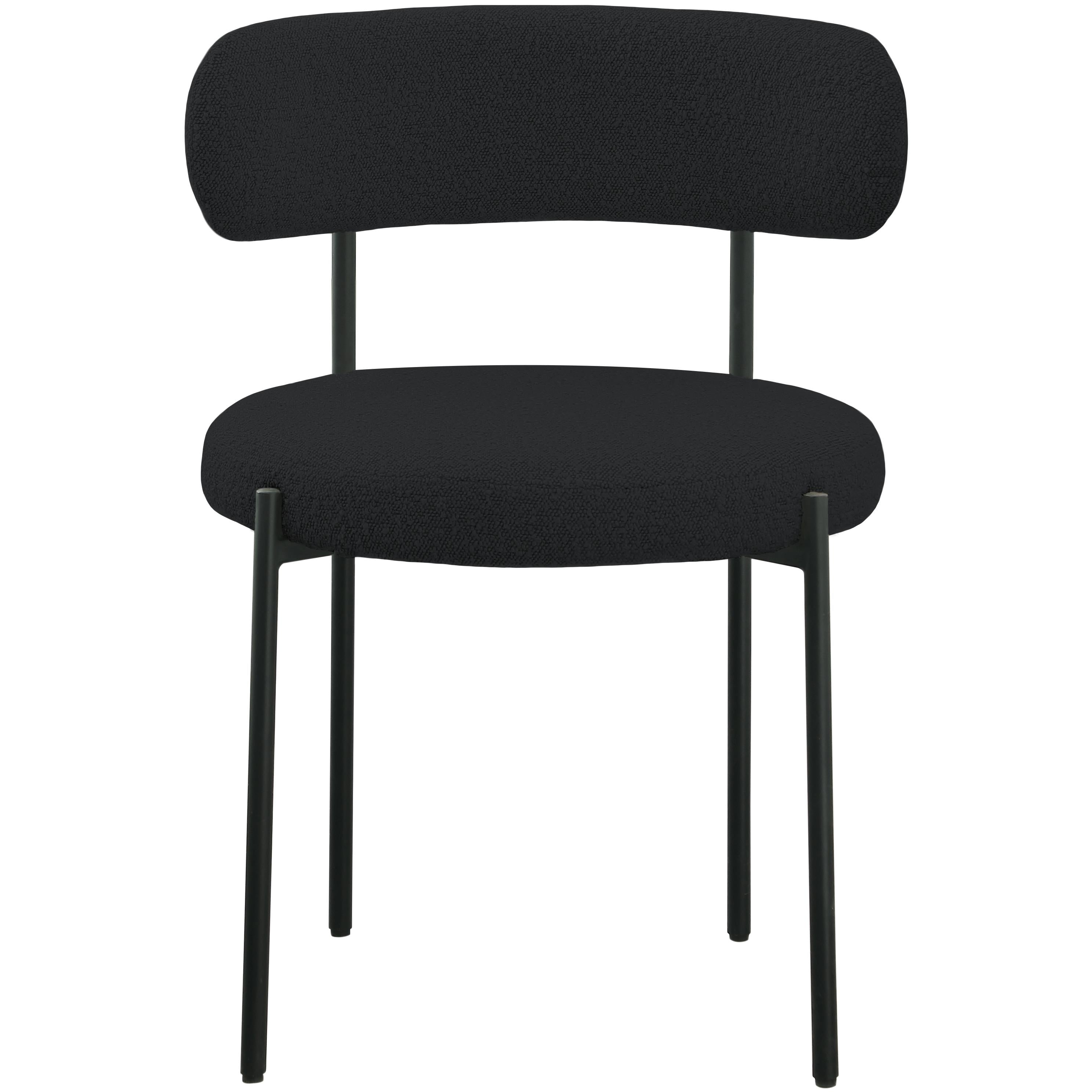 Meridian Beacon Black Boucle Fabric Dining Chair