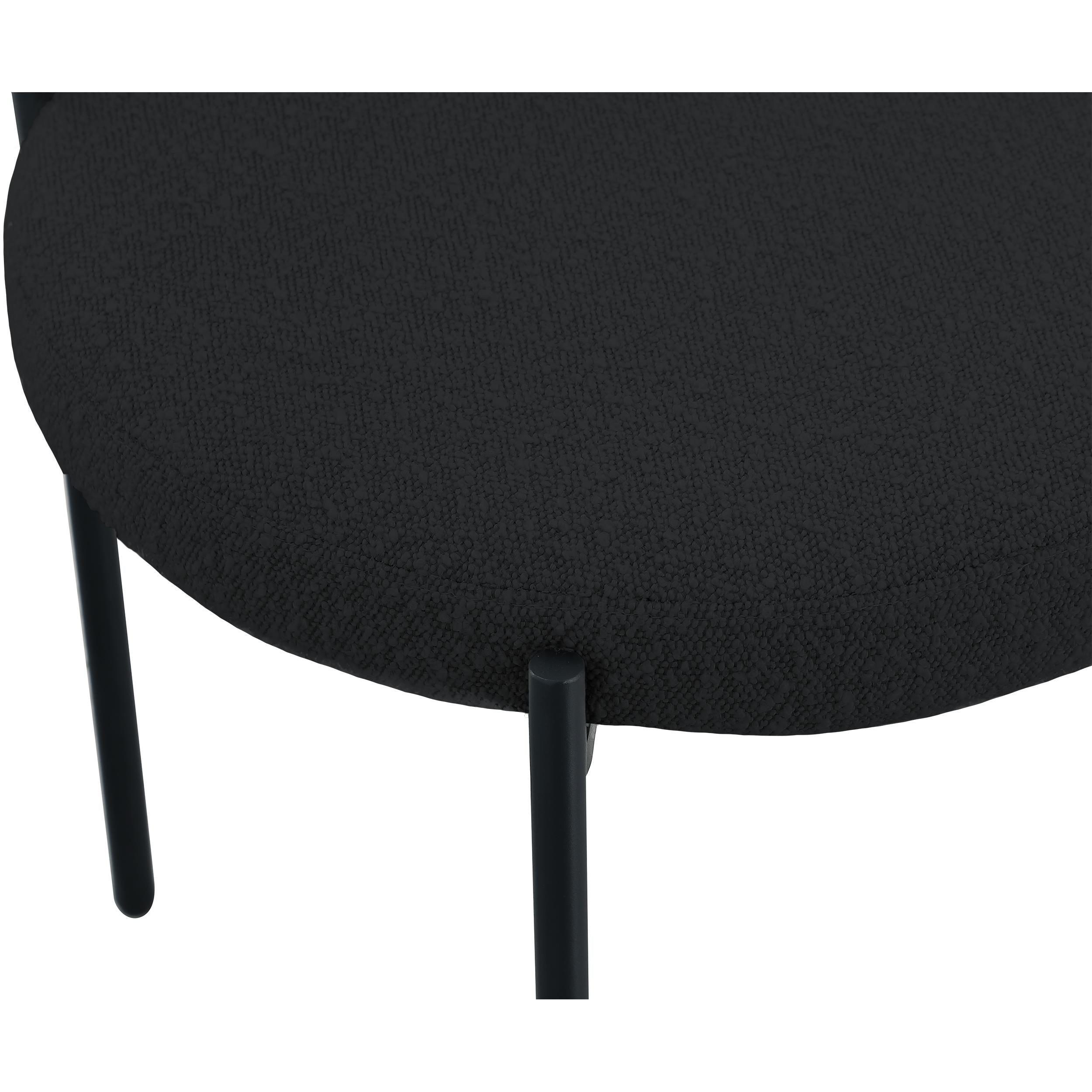 Meridian Beacon Black Boucle Fabric Dining Chair