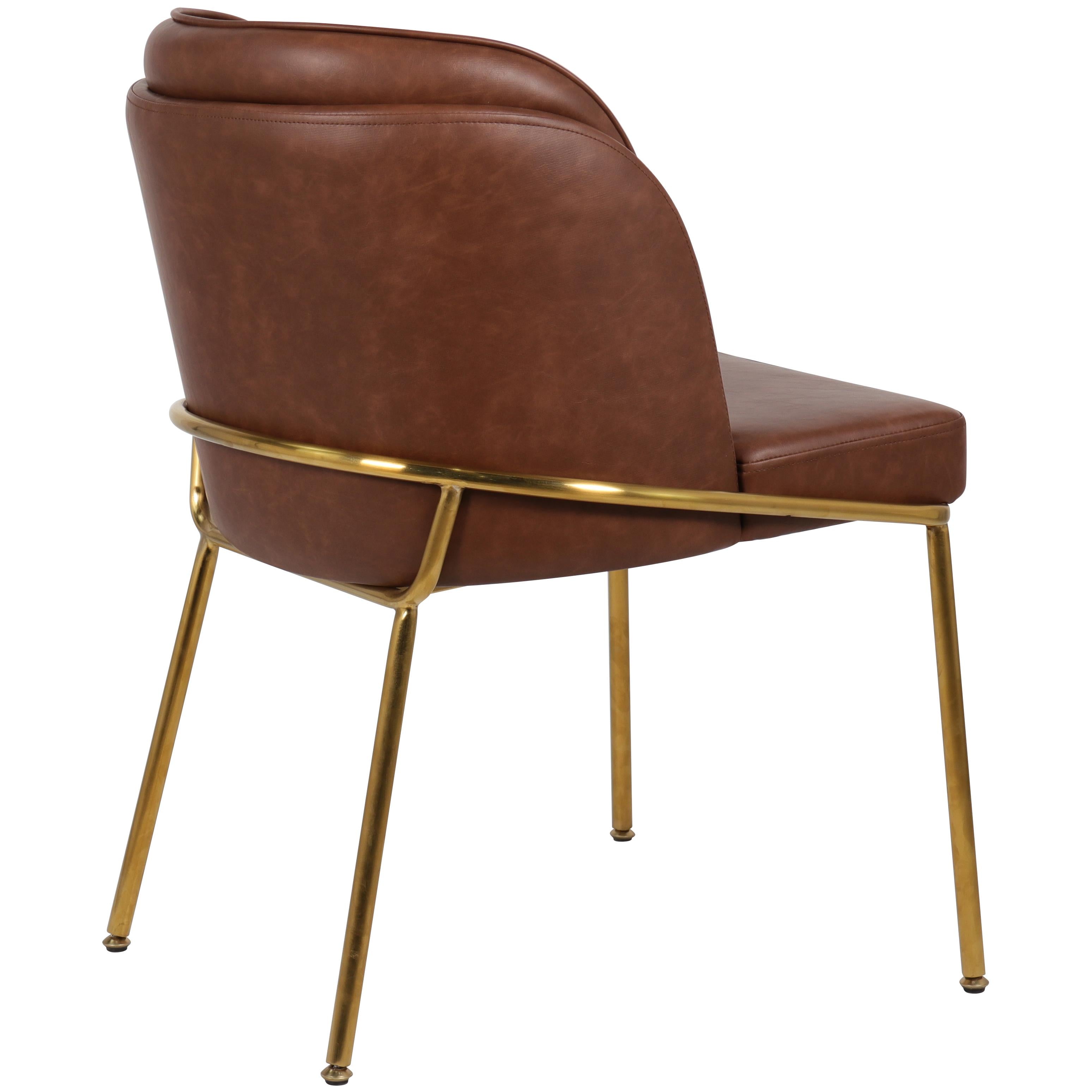 Meridian Jagger Brown Vegan Leather Dining Chair
