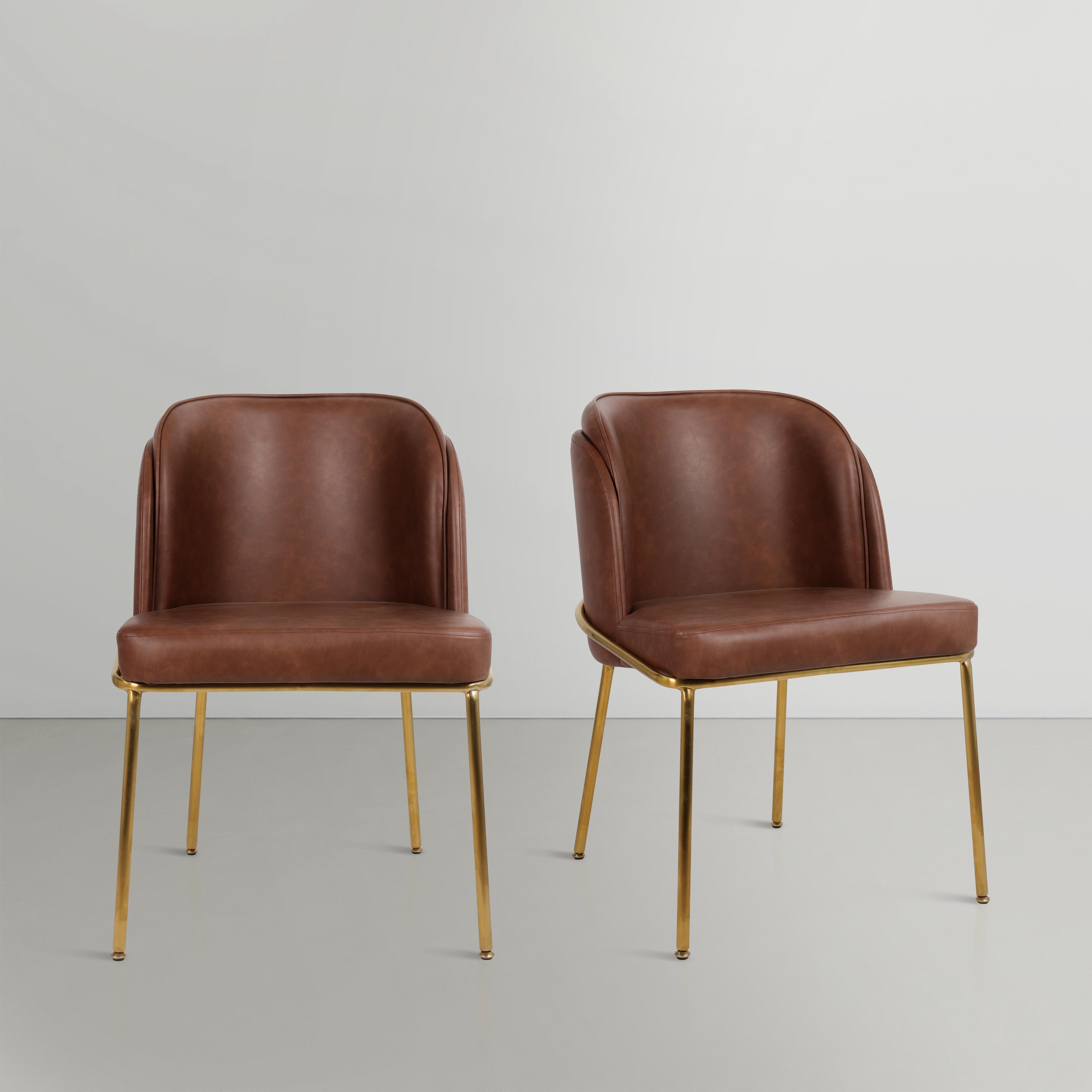 Meridian Jagger Brown Vegan Leather Dining Chair