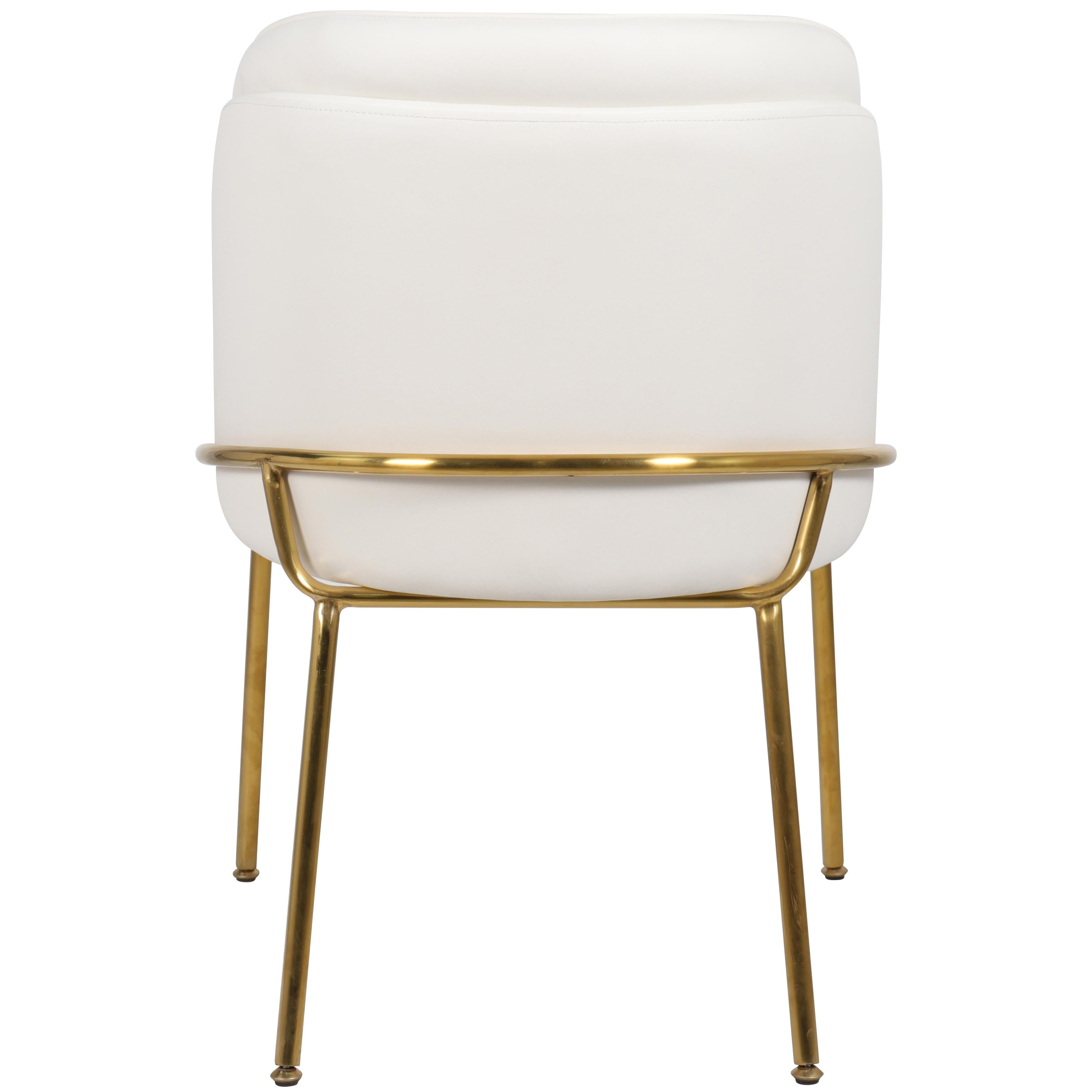 Meridian Jagger White Vegan Leather Dining Chair