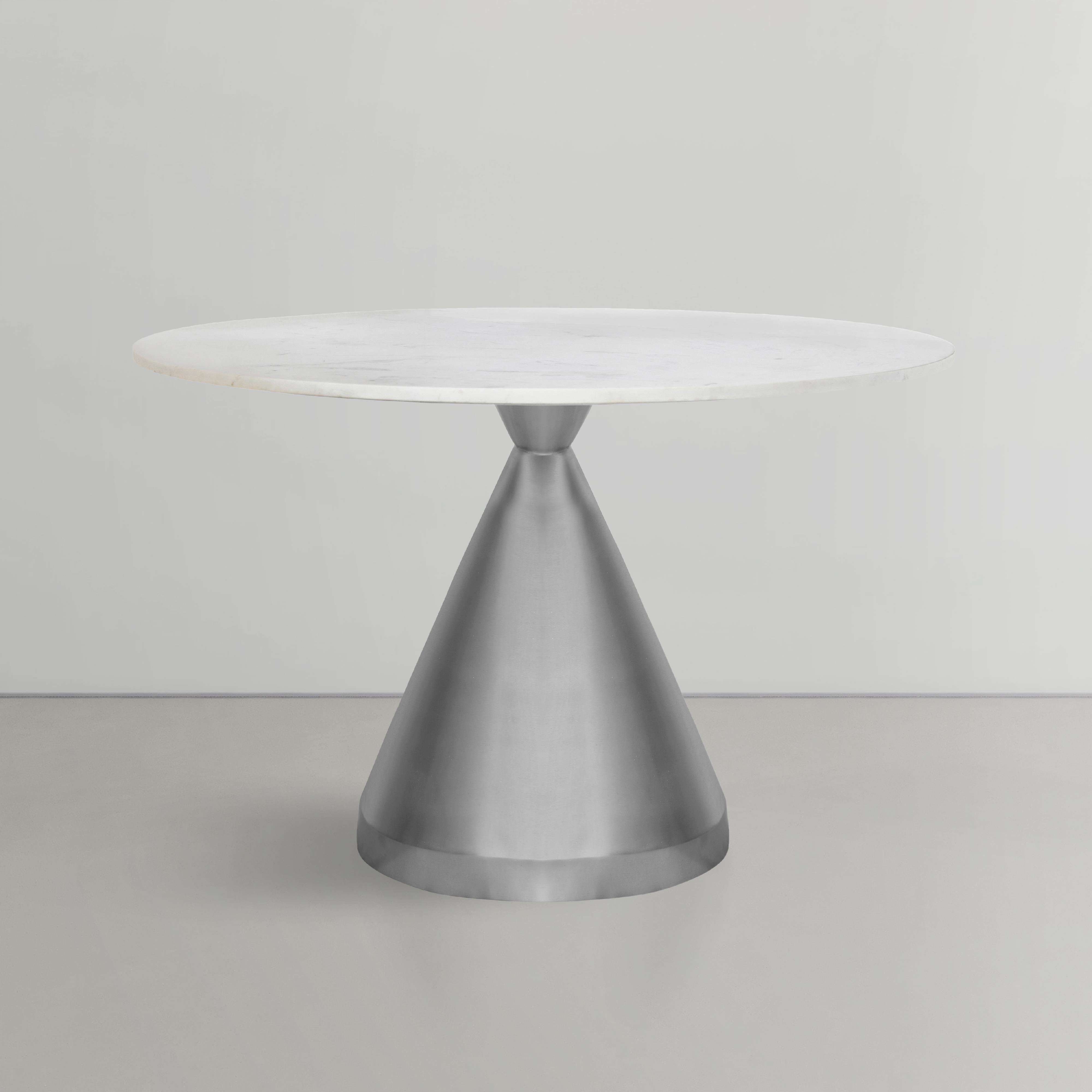 Meridian Emery White Marble Dining Table
