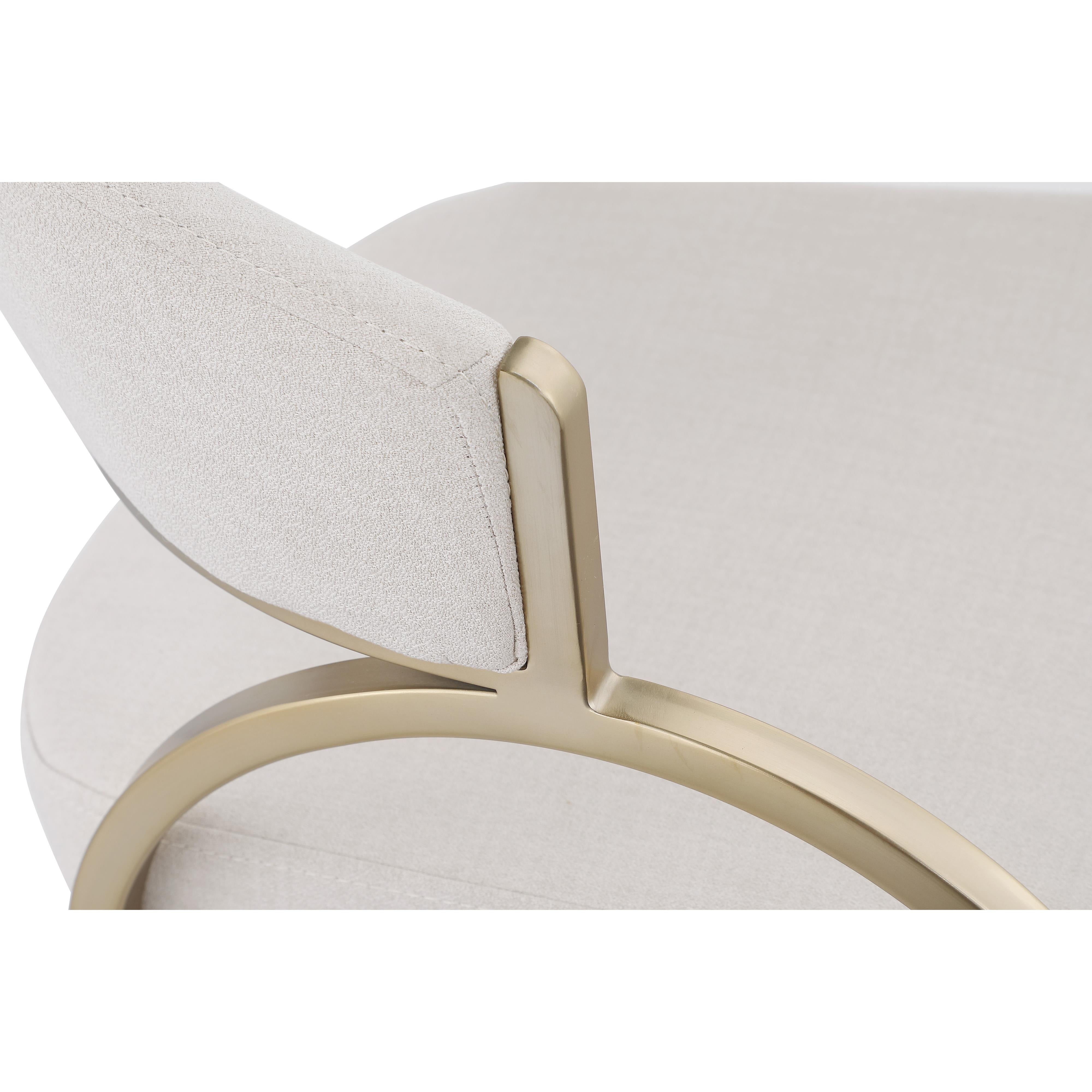 Meridian Privet Beige Linen Textured Fabric Dining Chair