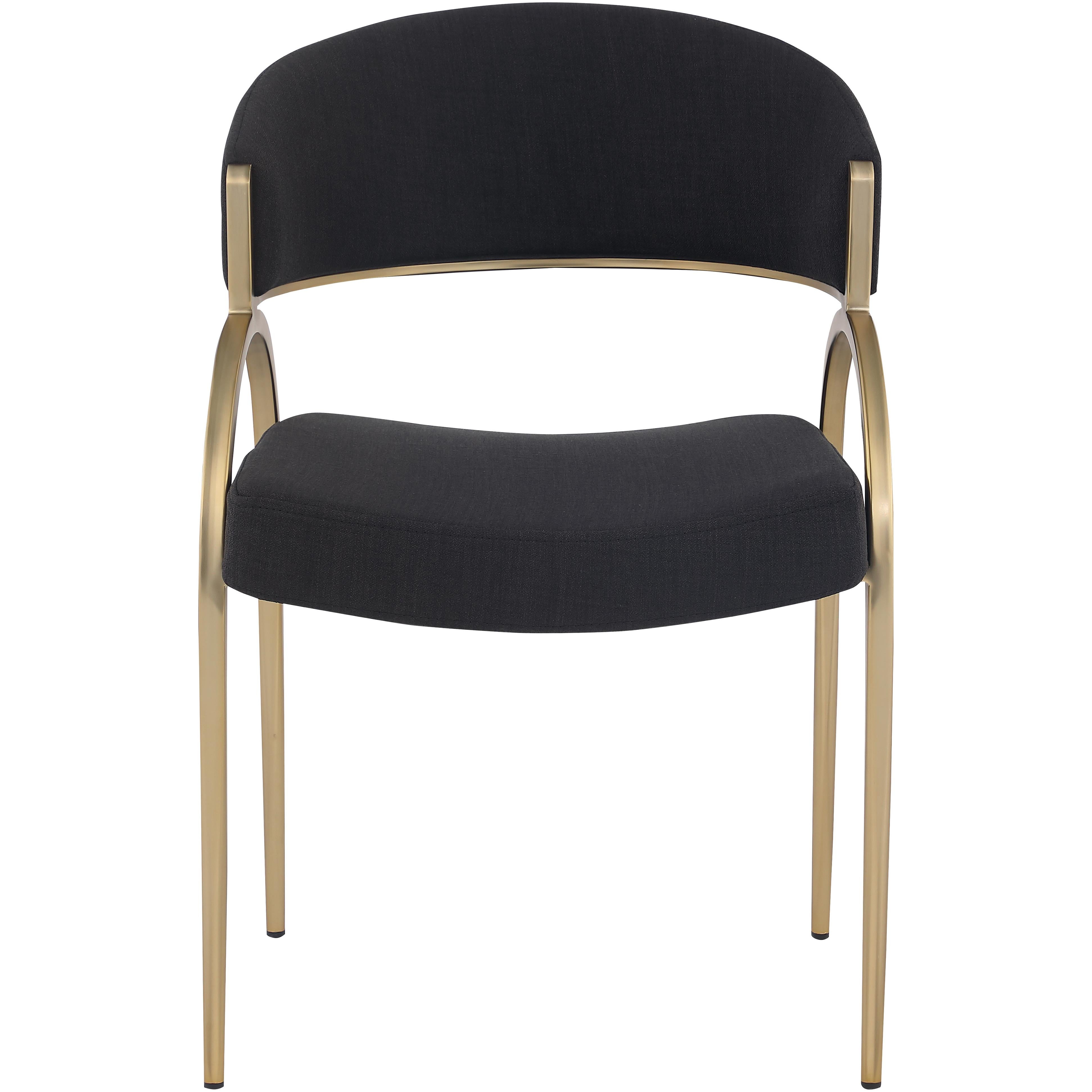 Meridian Privet Black Linen Textured Fabric Dining Chair