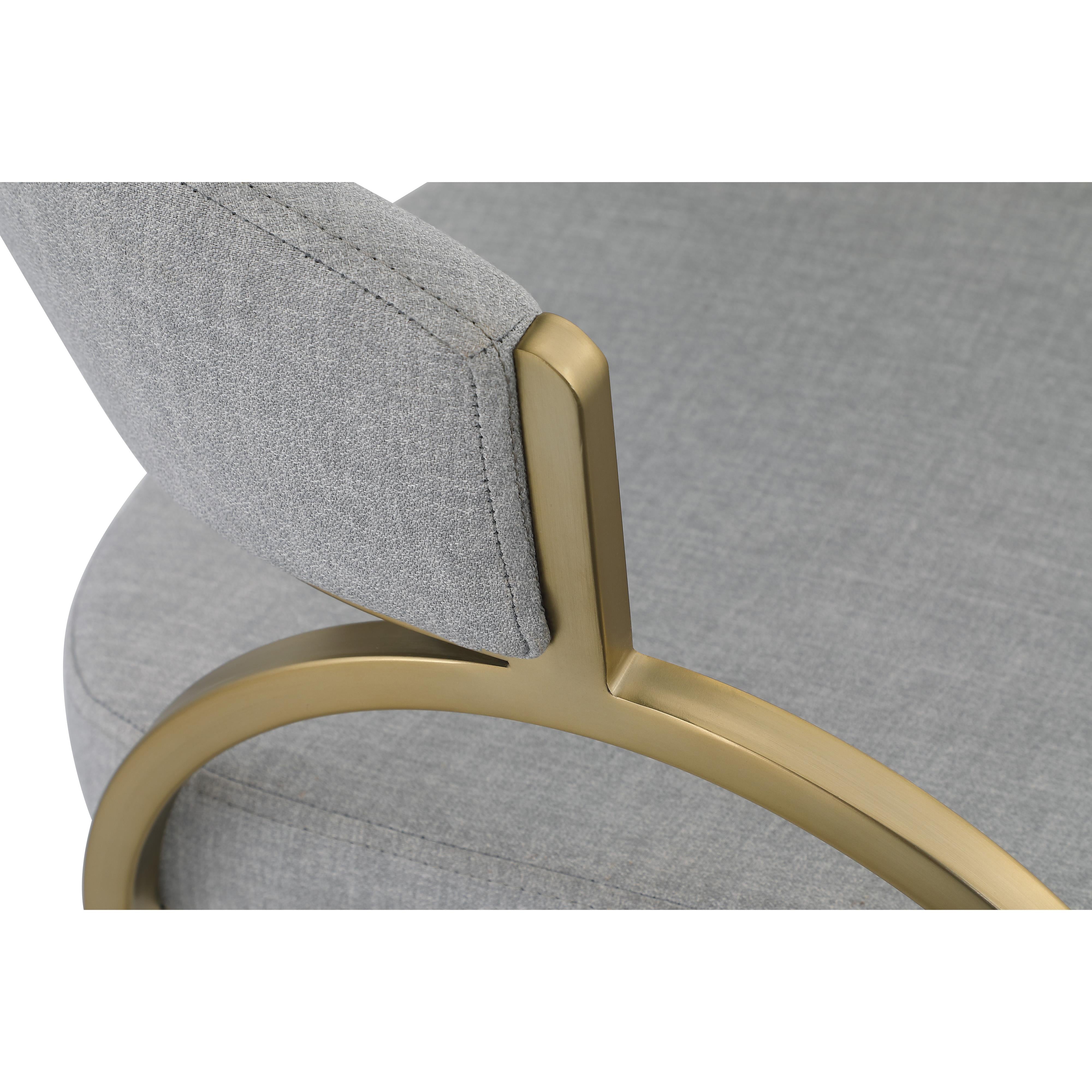 Meridian Privet Grey Linen Textured Fabric Dining Chair