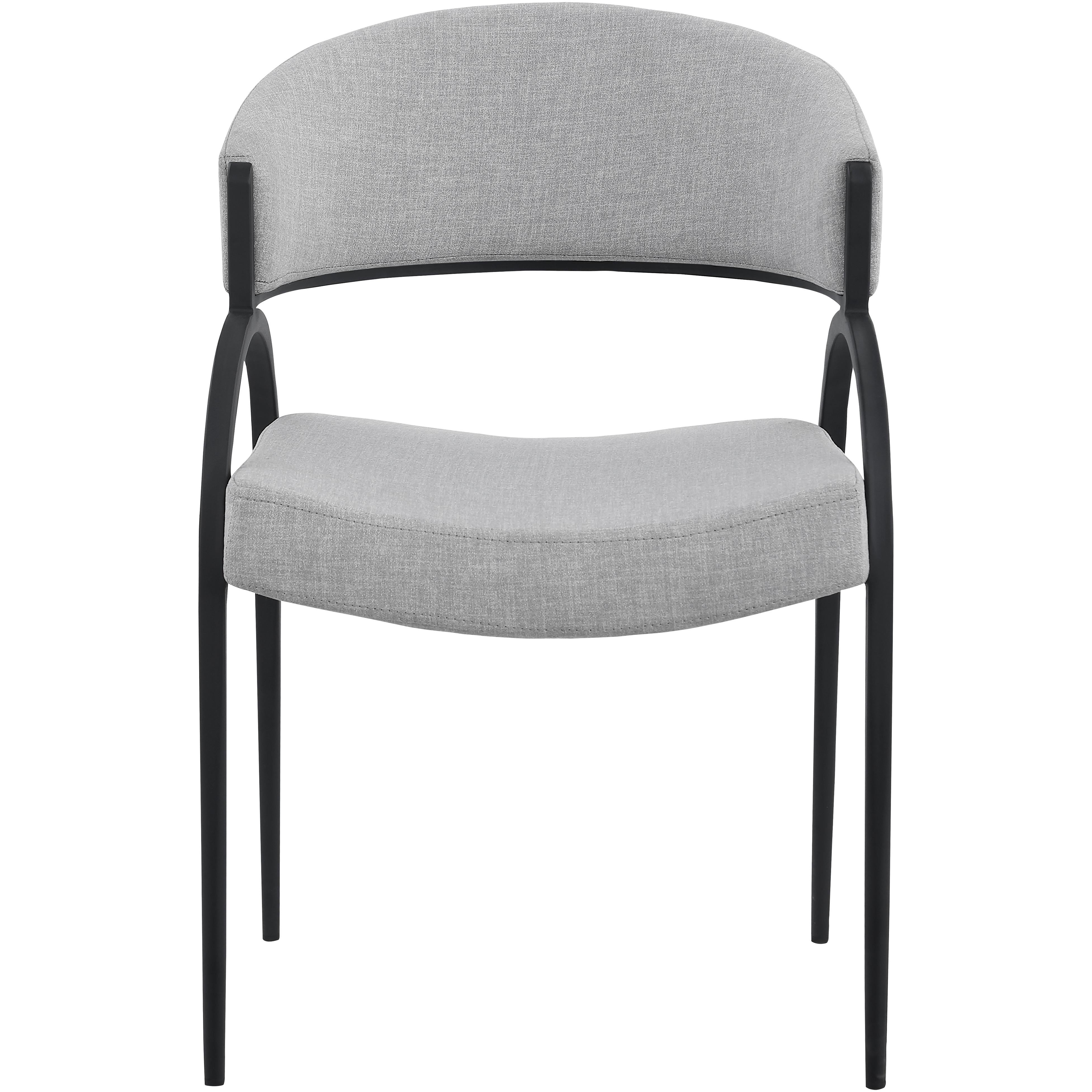 Meridian Privet Grey Linen Textured Fabric Dining Chair