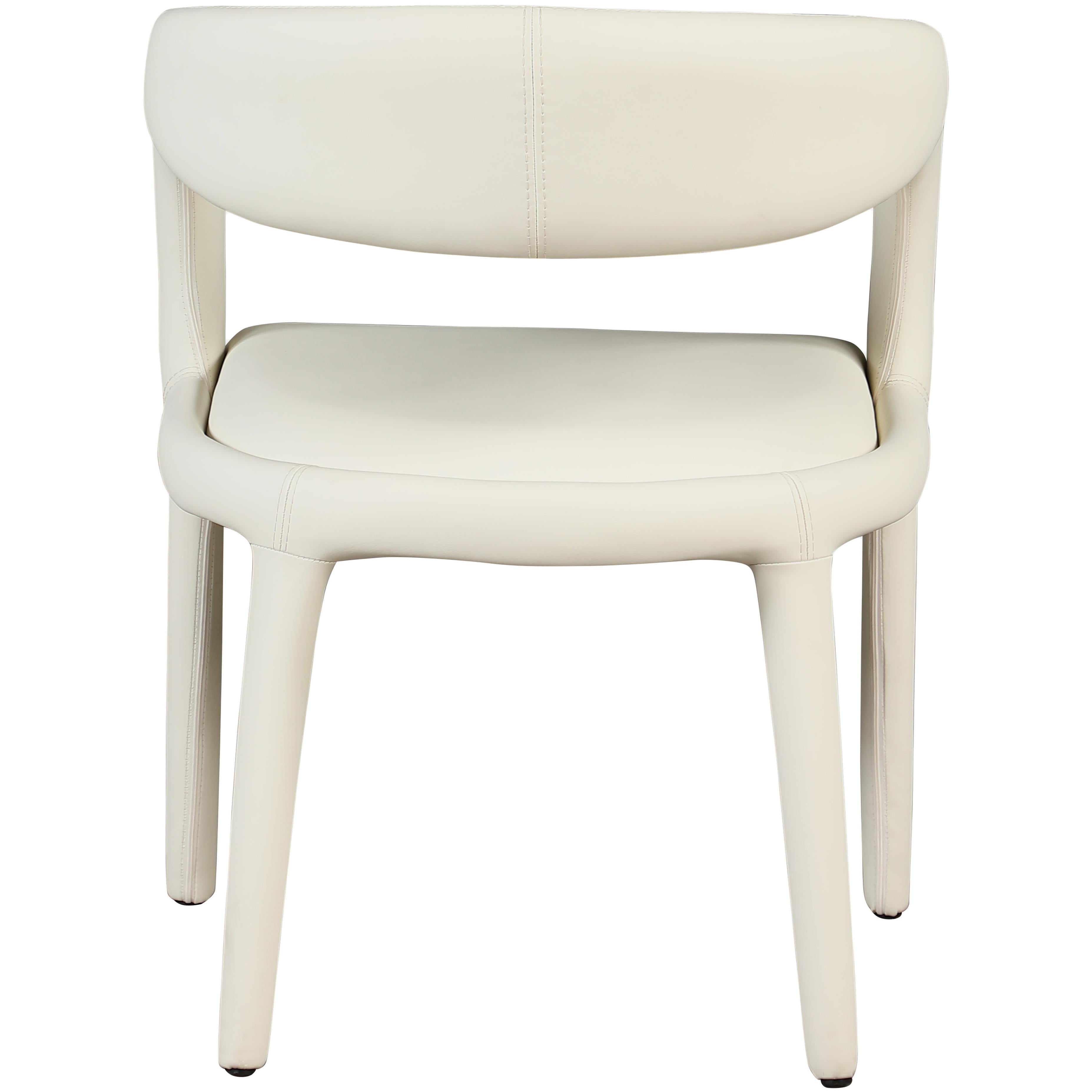Meridian Sylvester Cream Vegan Leather Dining Chair