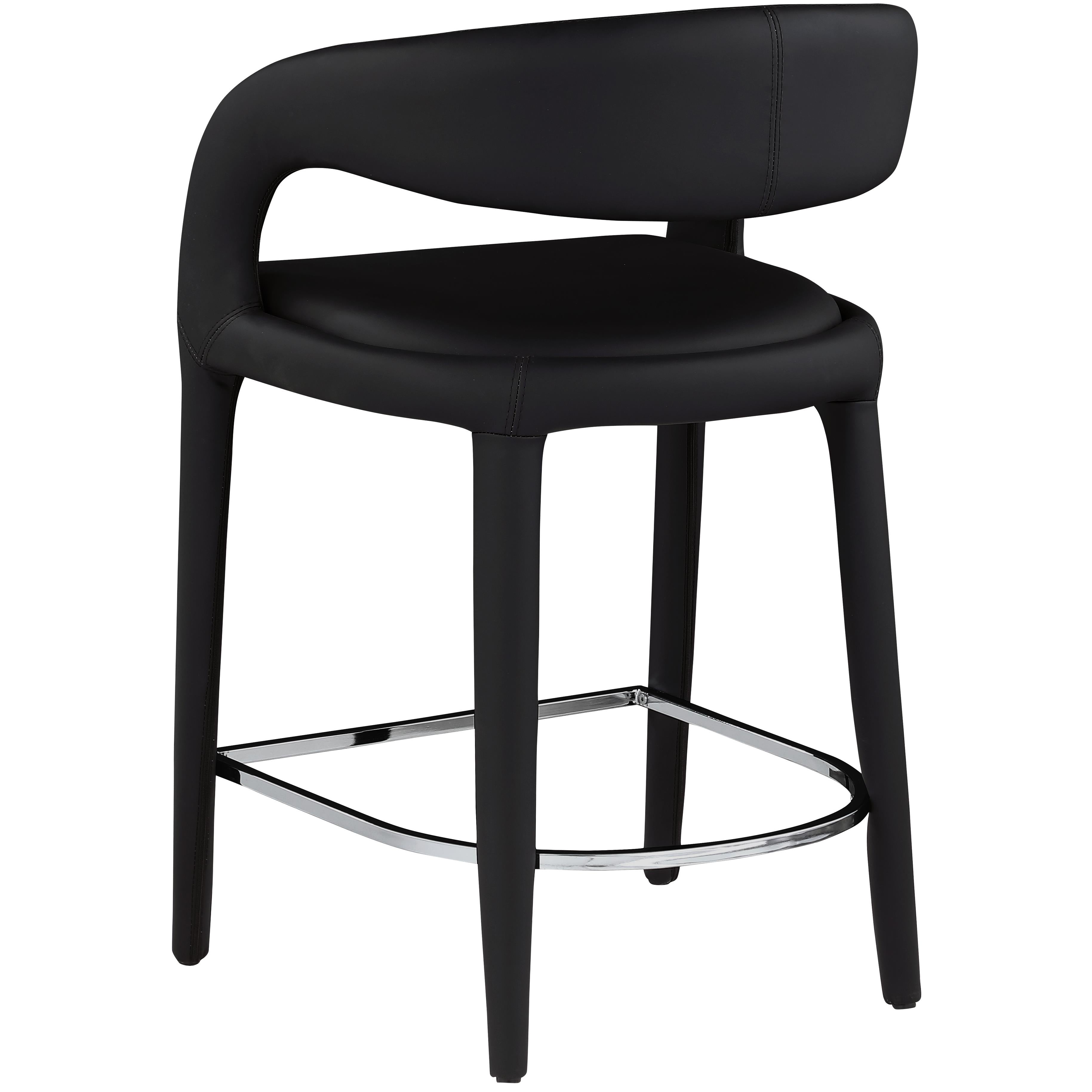 Meridian Sylvester Black Vegan Leather Stool