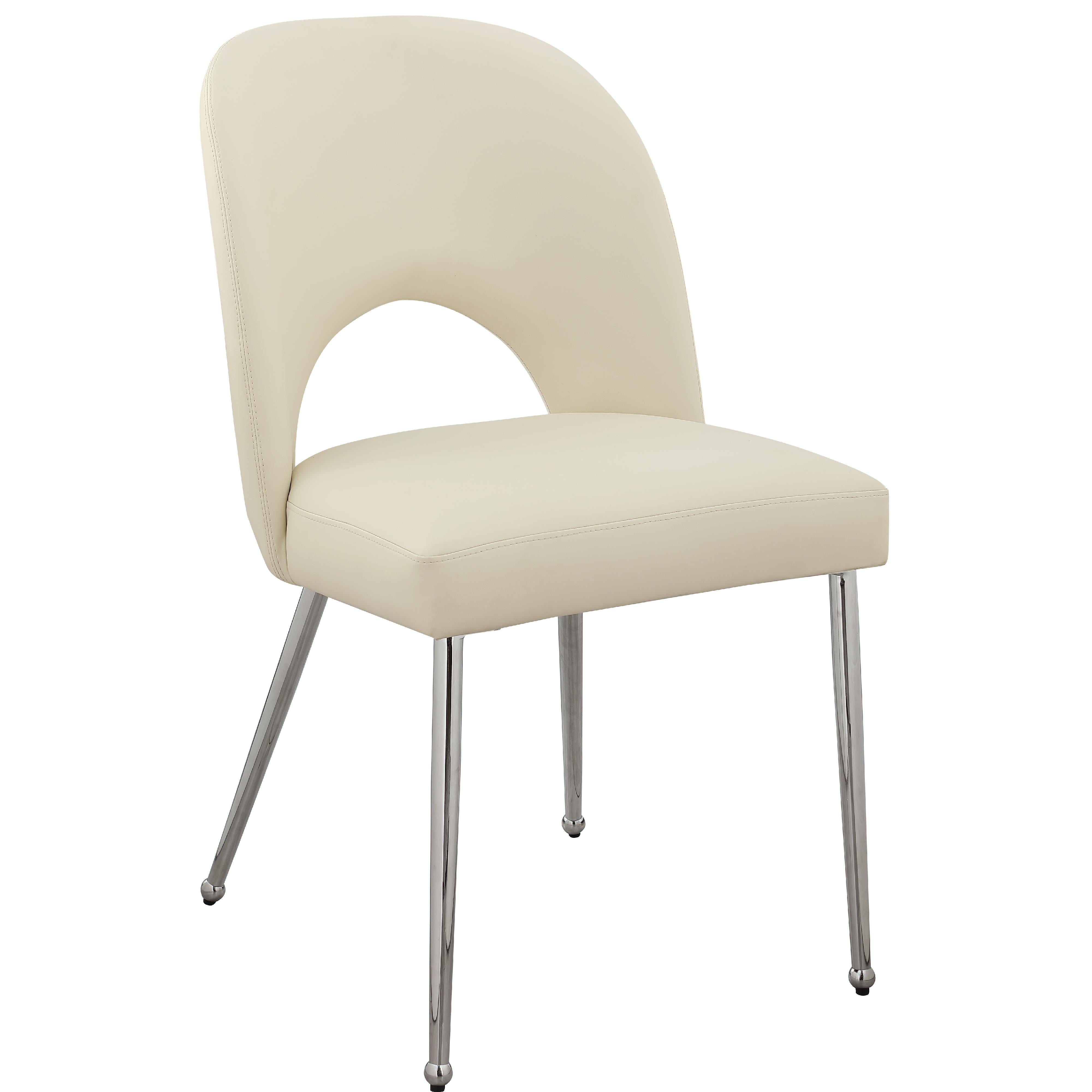 Meridian Logan Cream Vegan Leather Dining Chair