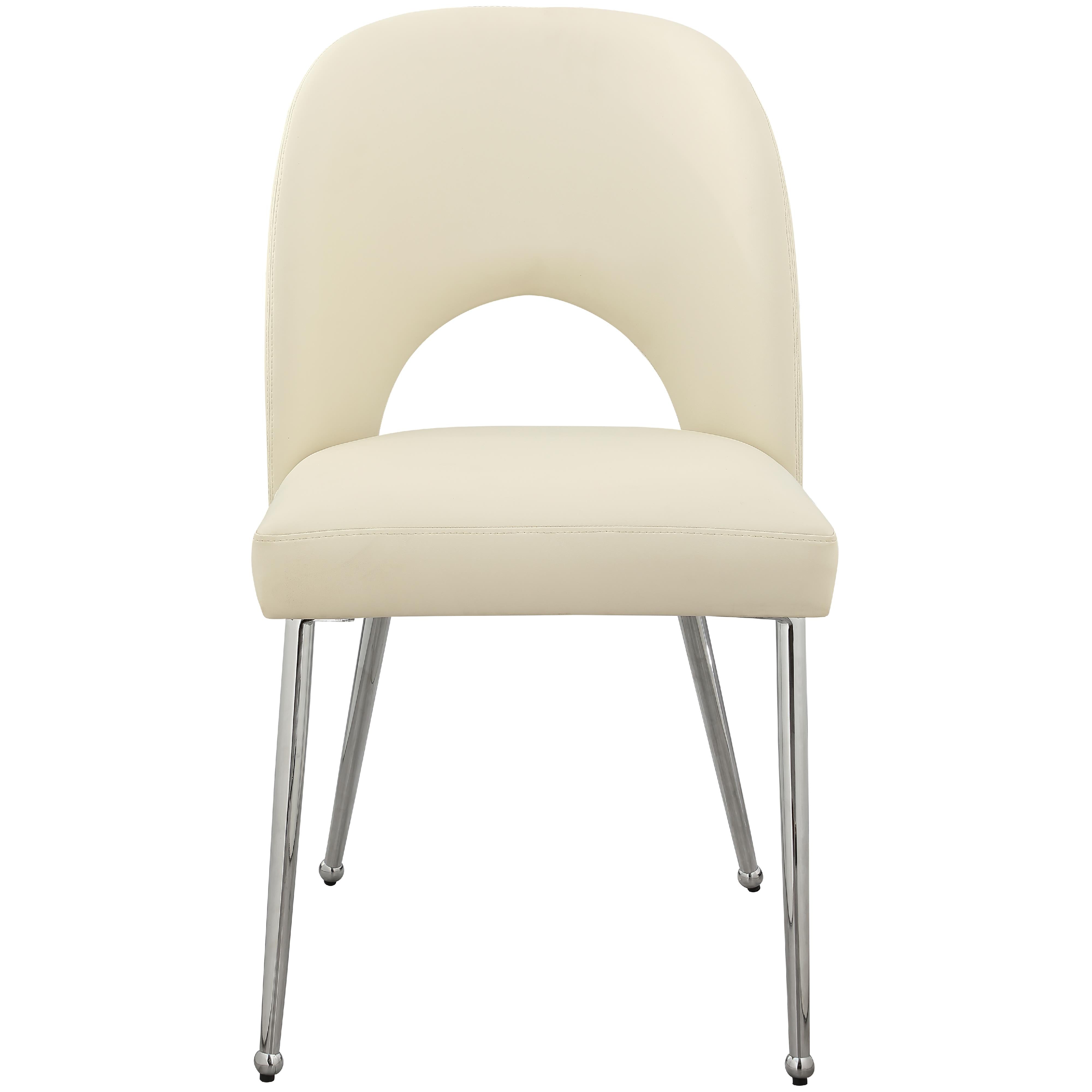 Meridian Logan Cream Vegan Leather Dining Chair