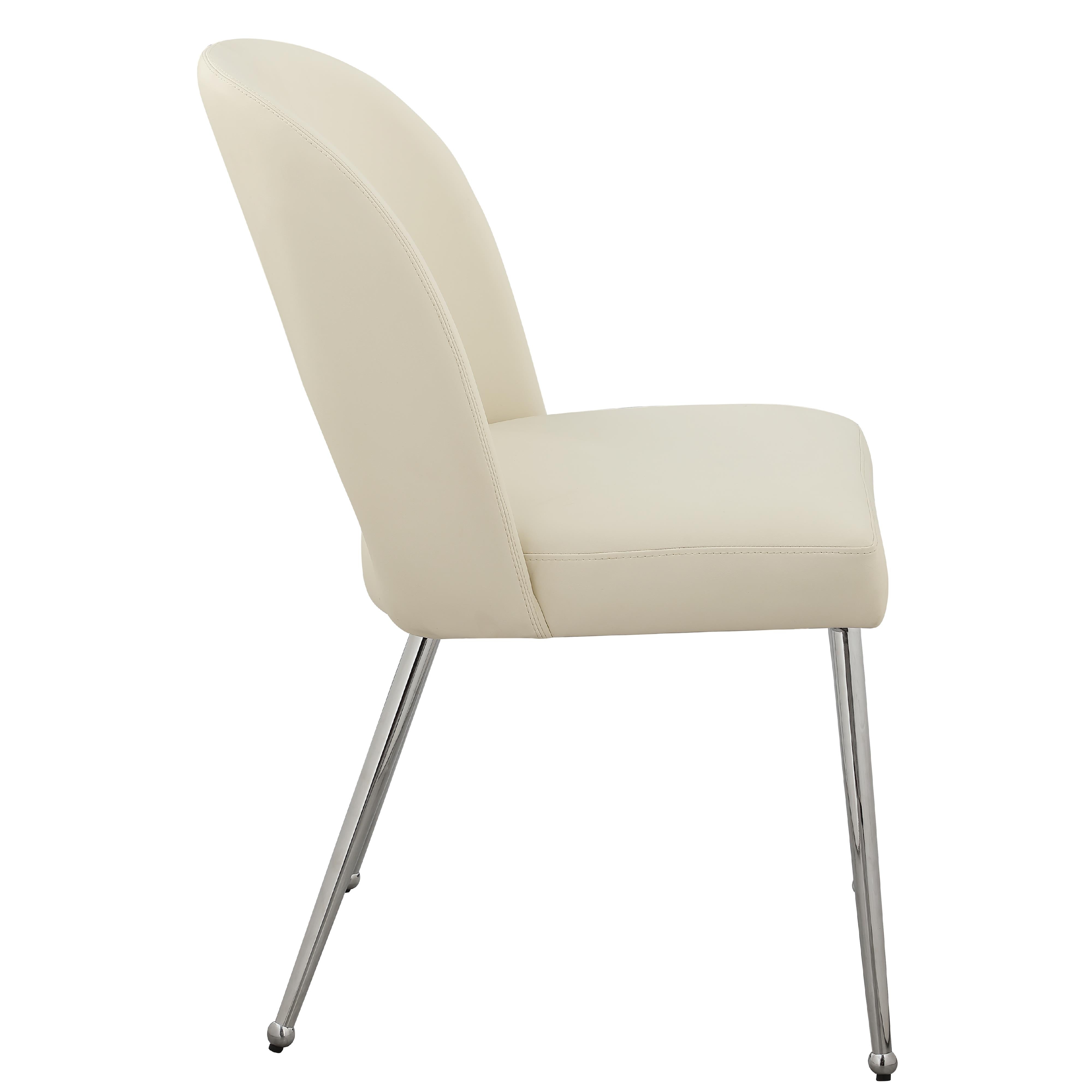 Meridian Logan Cream Vegan Leather Dining Chair