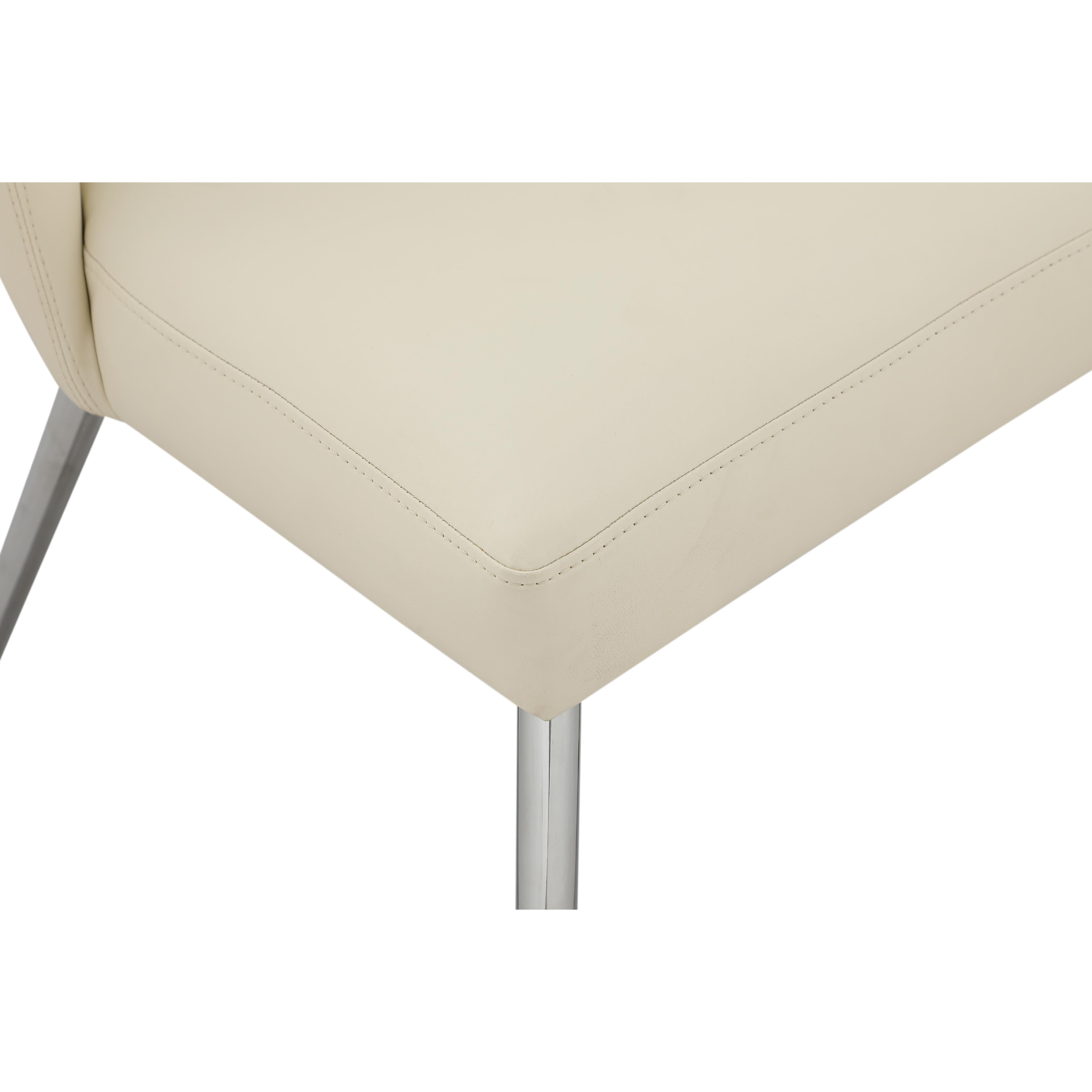 Meridian Logan Cream Vegan Leather Dining Chair