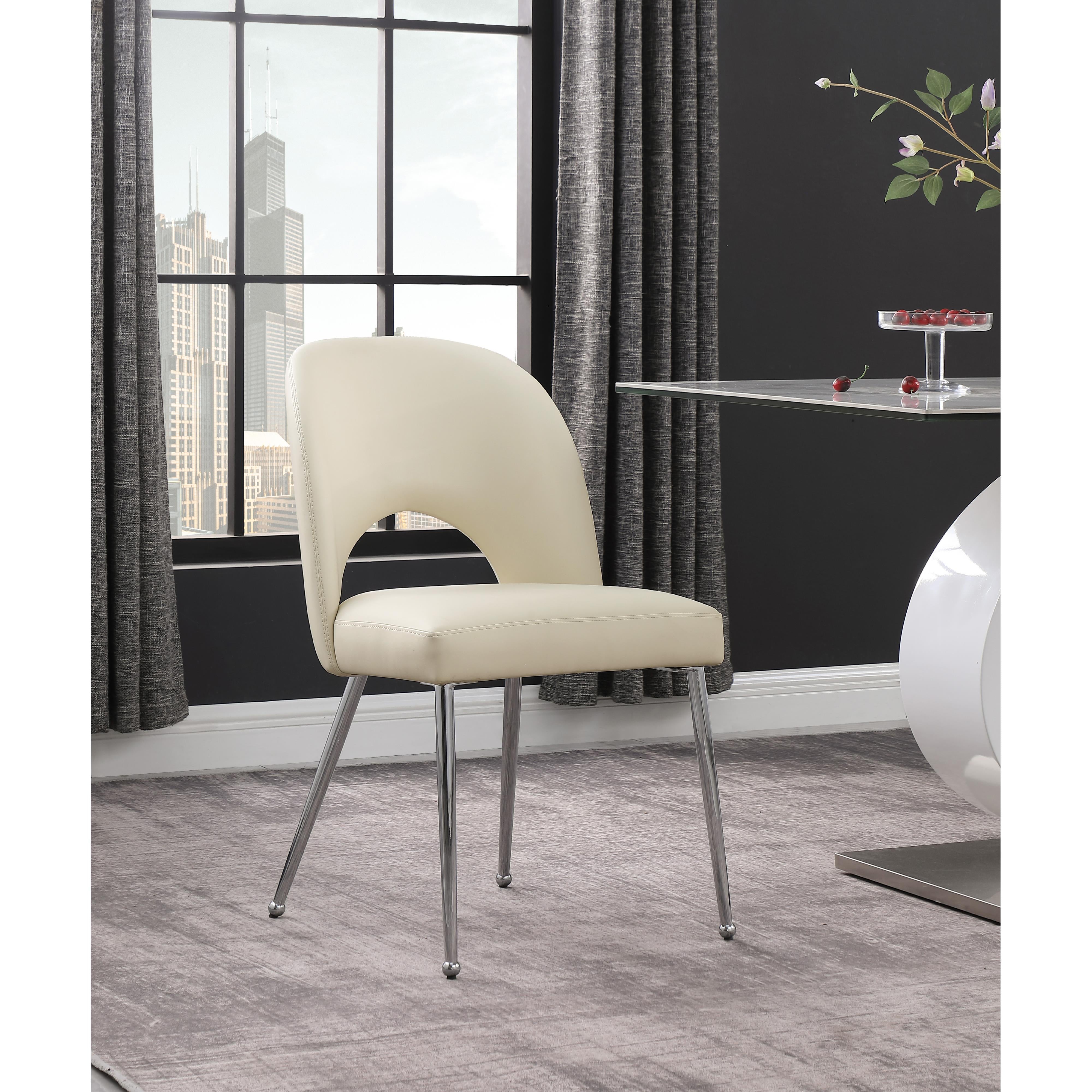 Meridian Logan Cream Vegan Leather Dining Chair