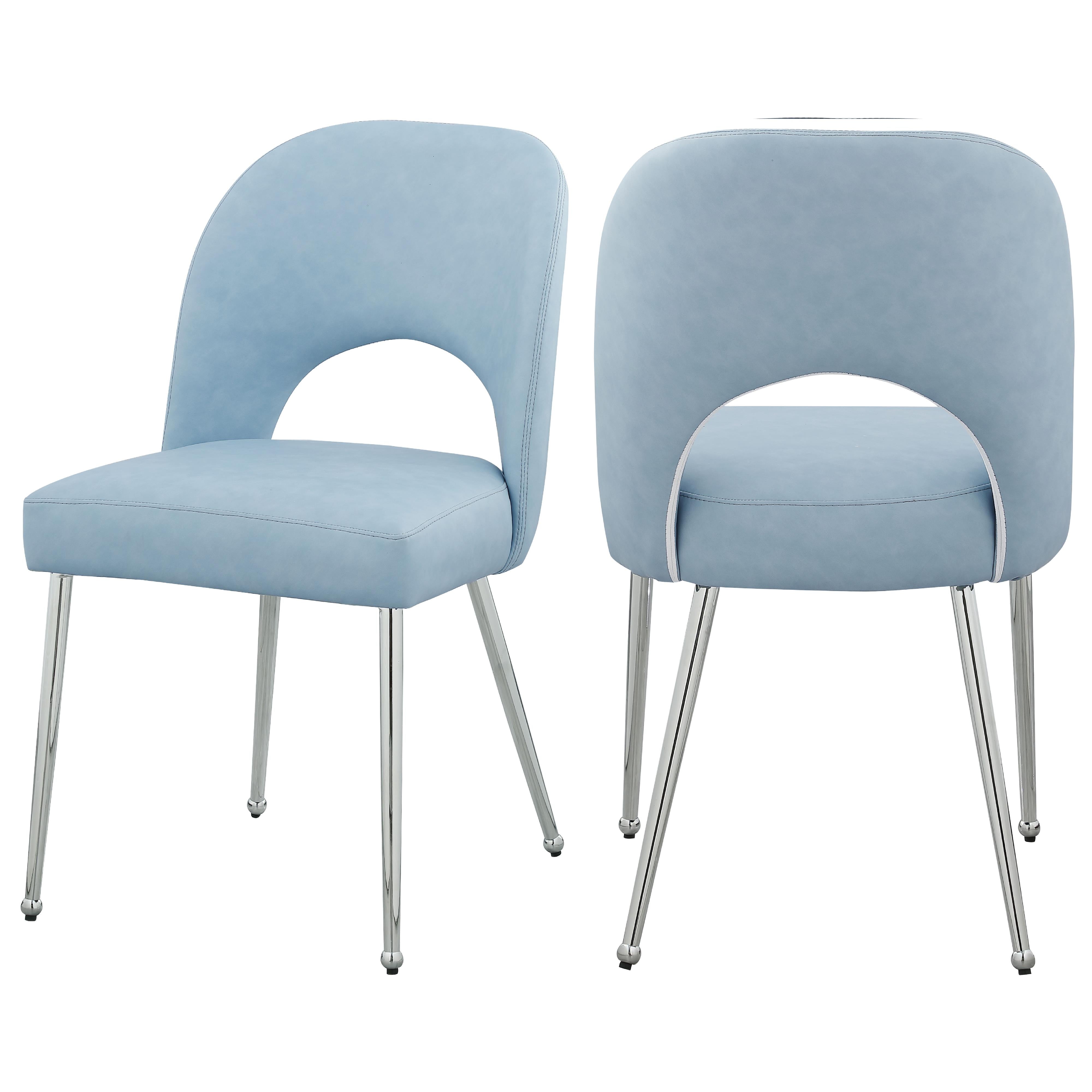 Meridian Logan Light Blue Vegan Leather Dining Chair