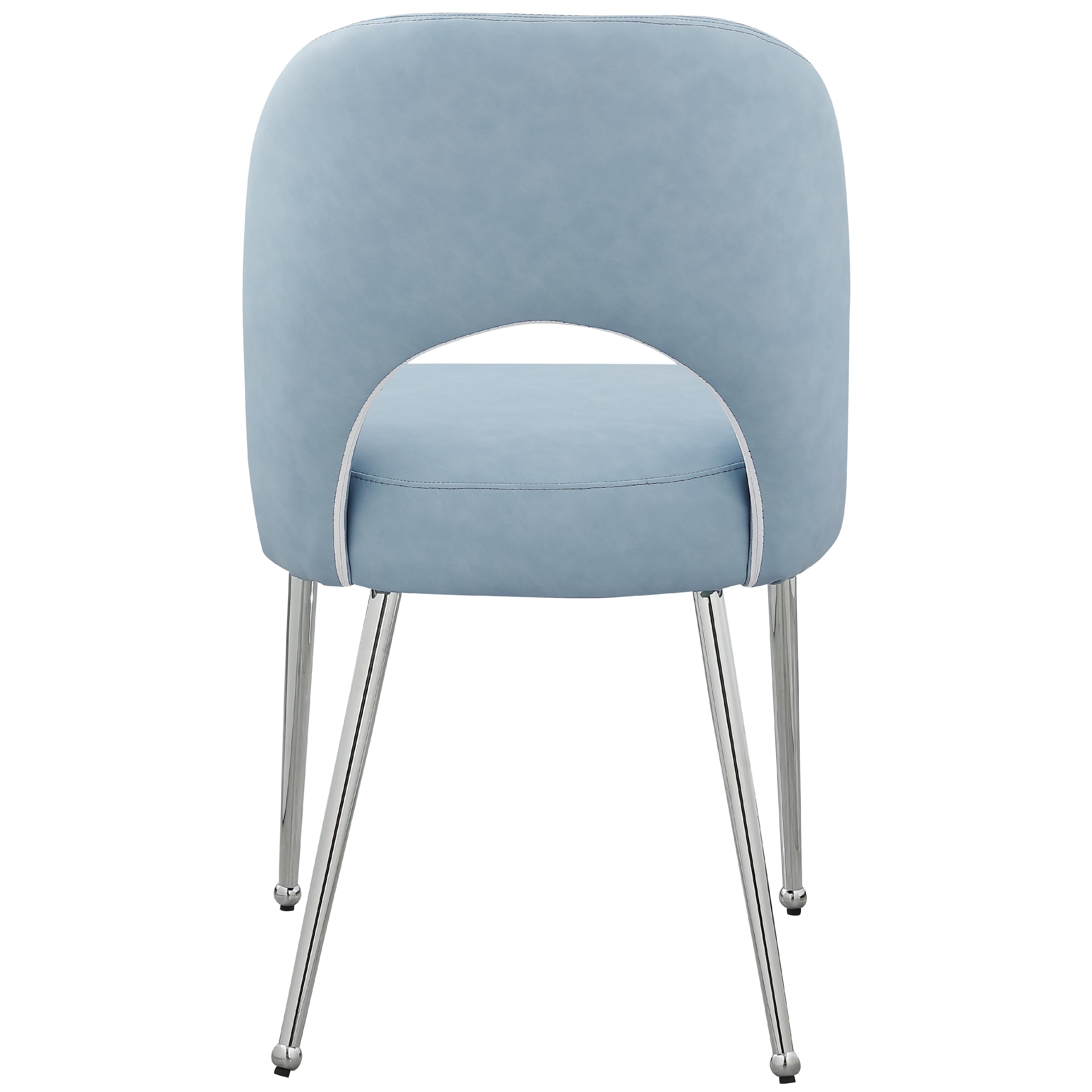 Meridian Logan Light Blue Vegan Leather Dining Chair