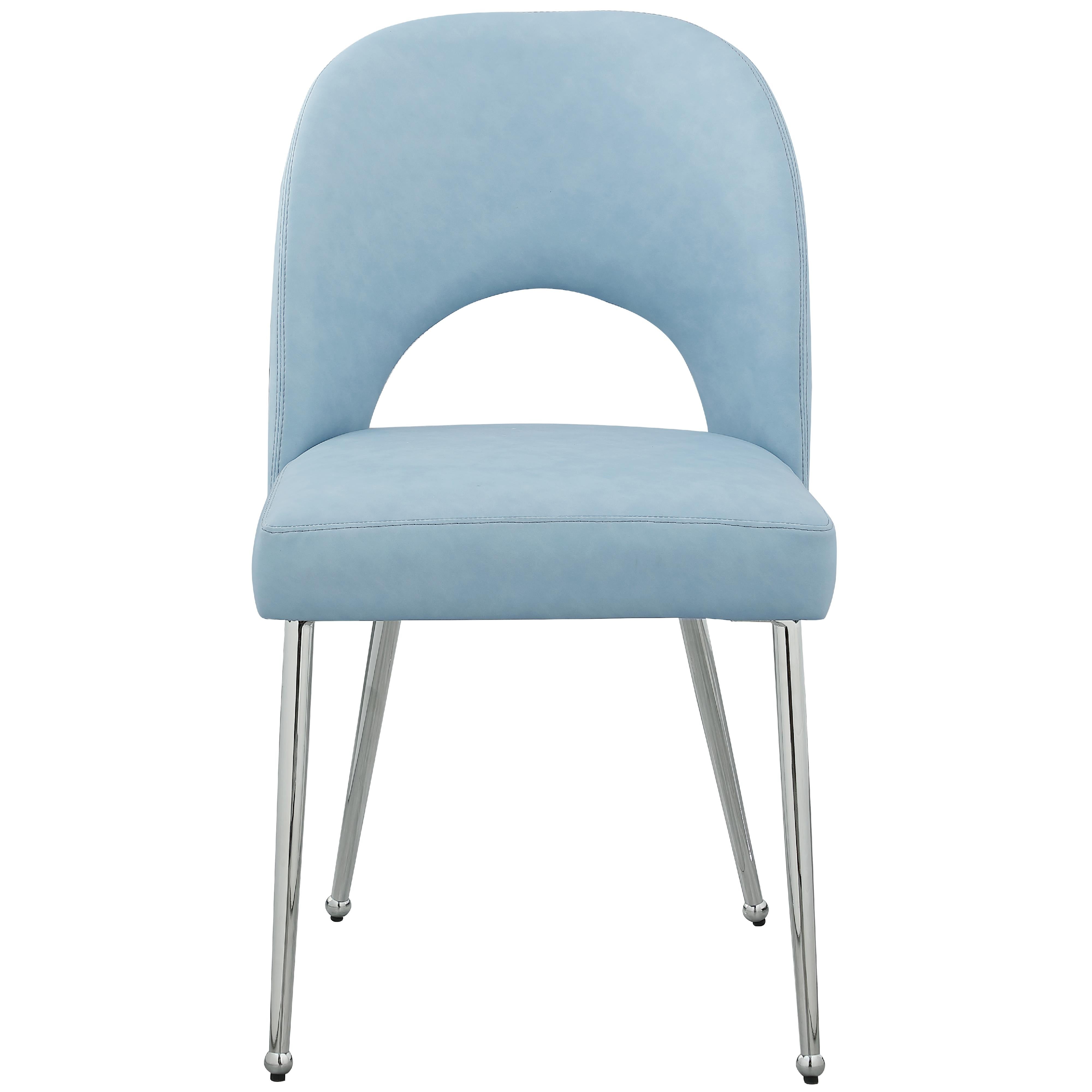 Meridian Logan Light Blue Vegan Leather Dining Chair