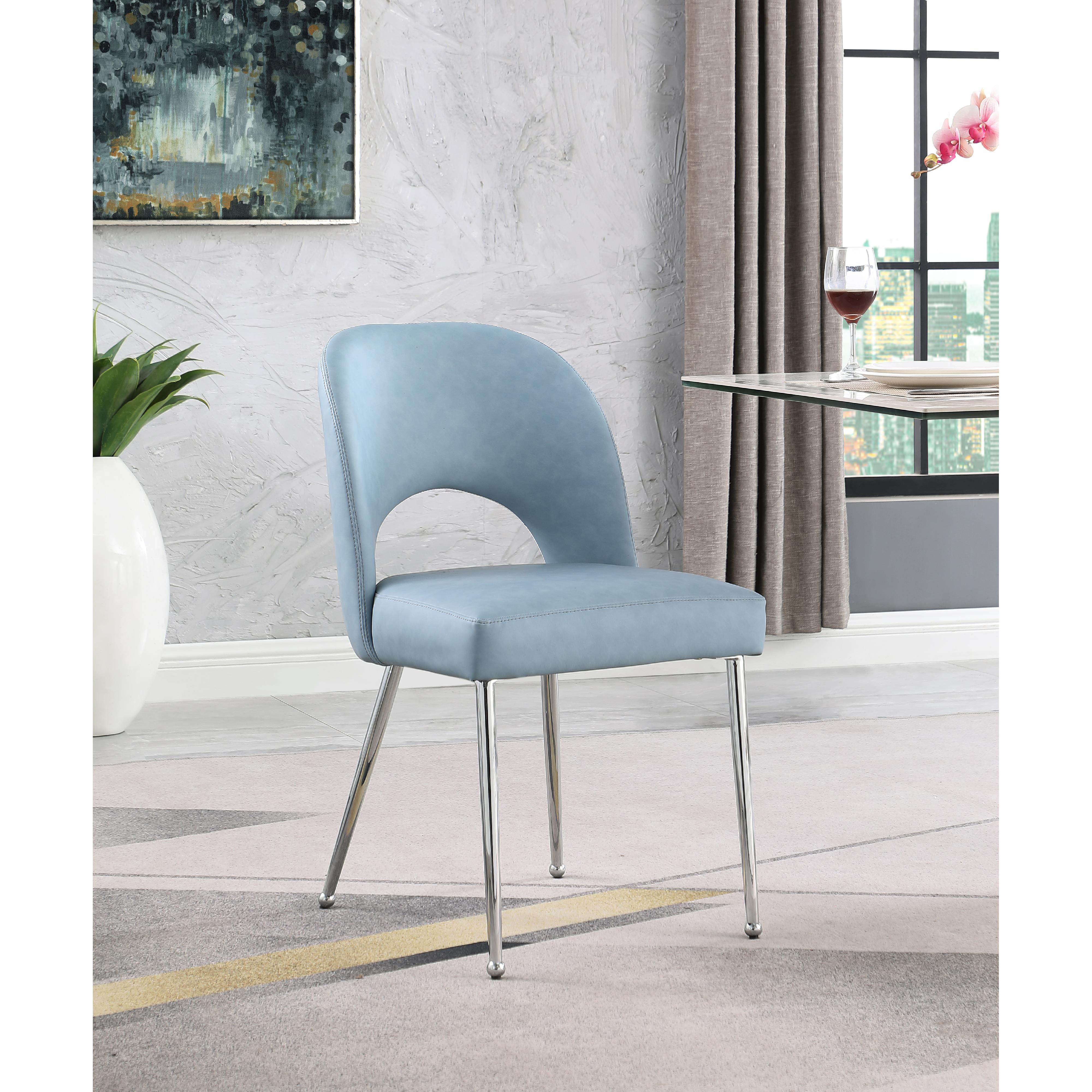 Meridian Logan Light Blue Vegan Leather Dining Chair