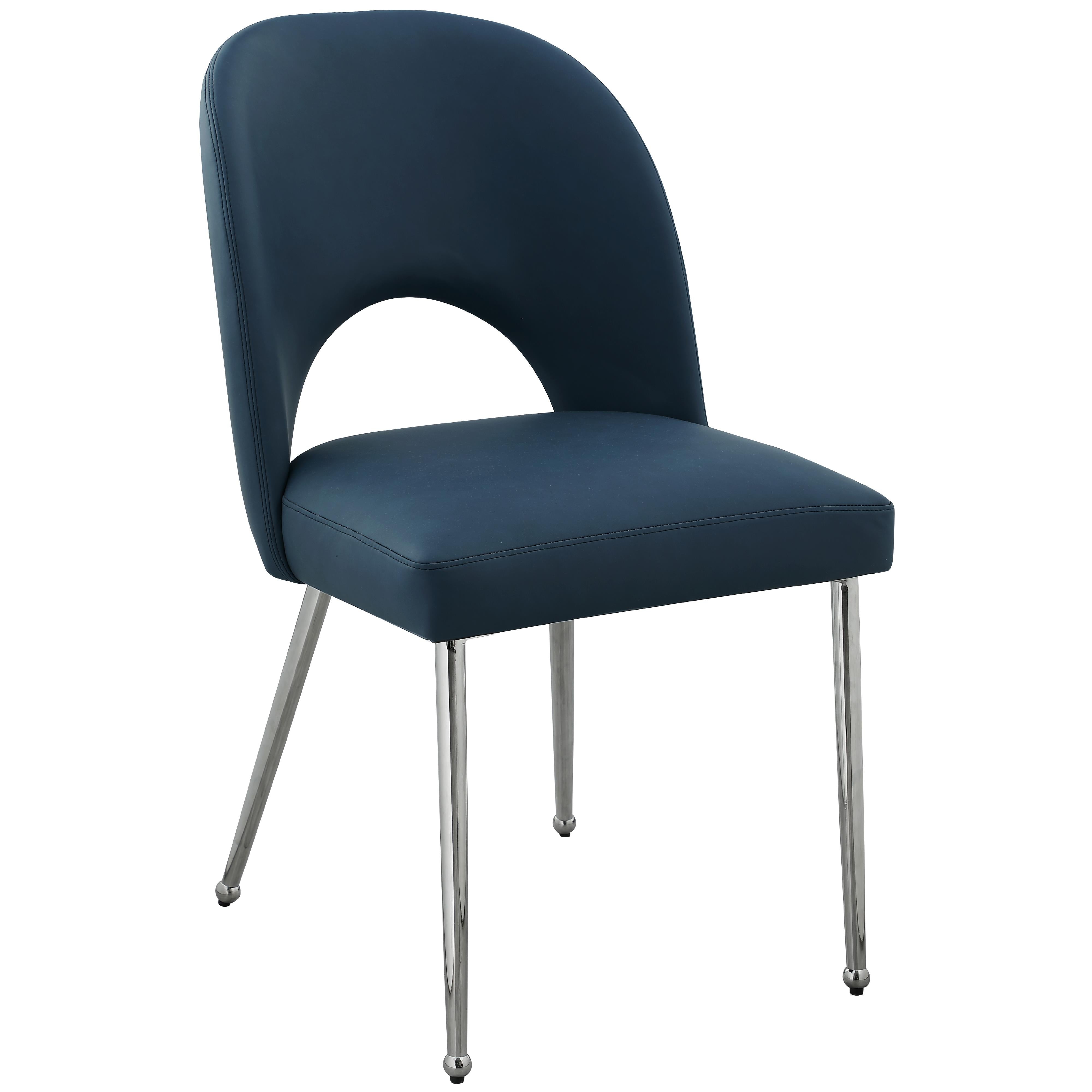 Meridian Logan Navy Vegan Leather Dining Chair