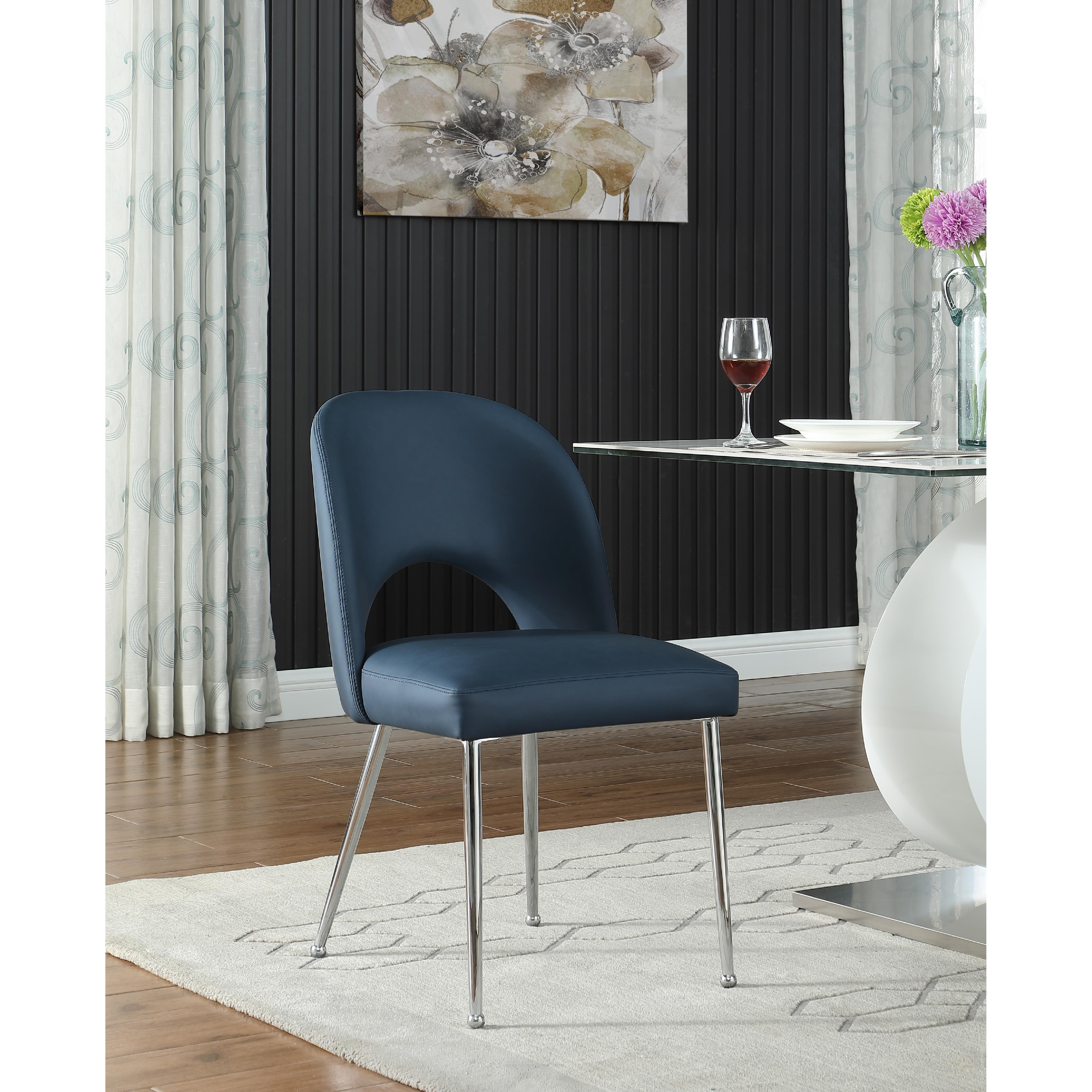 Meridian Logan Navy Vegan Leather Dining Chair
