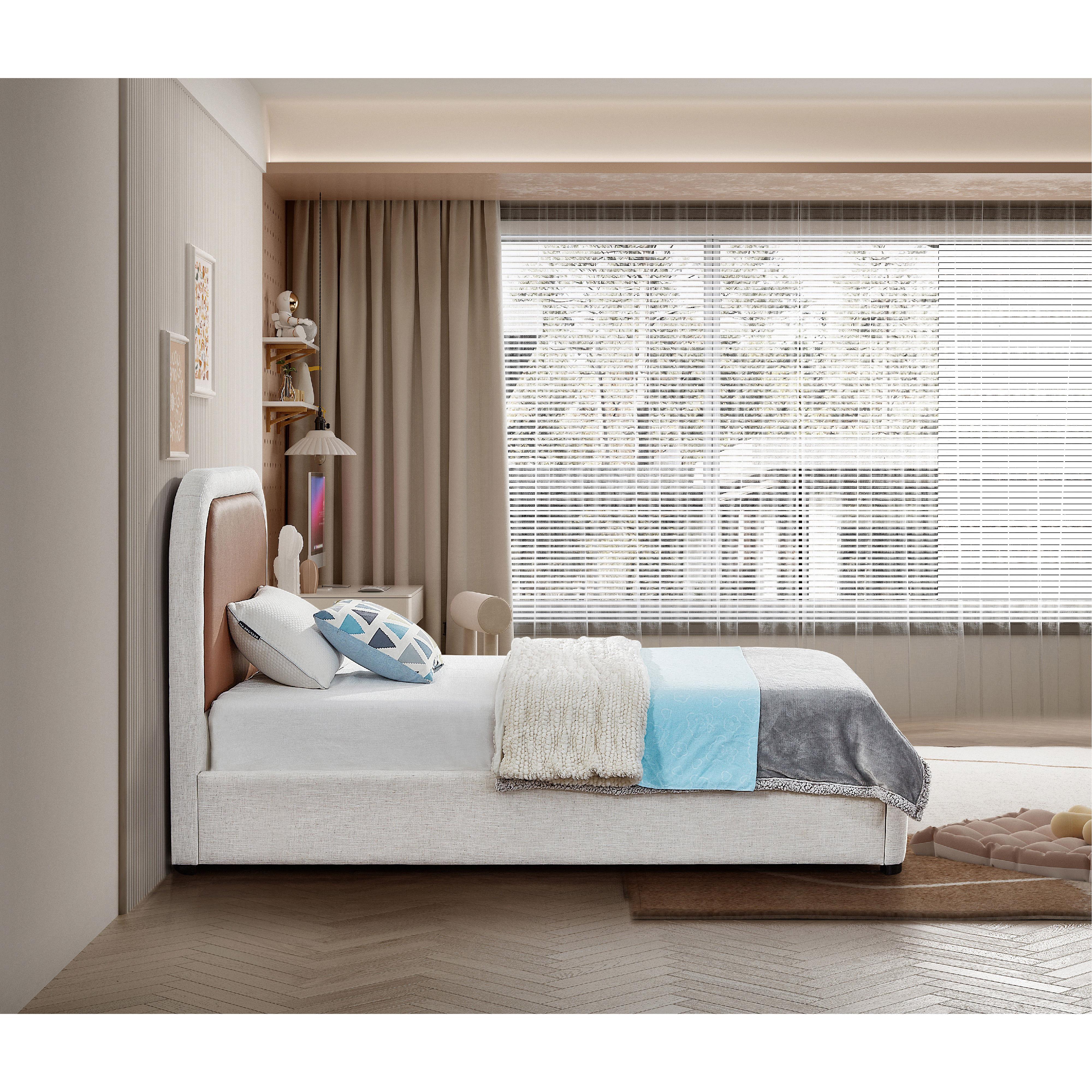 Meridian Blake Brown Vegan Leather Twin Bed