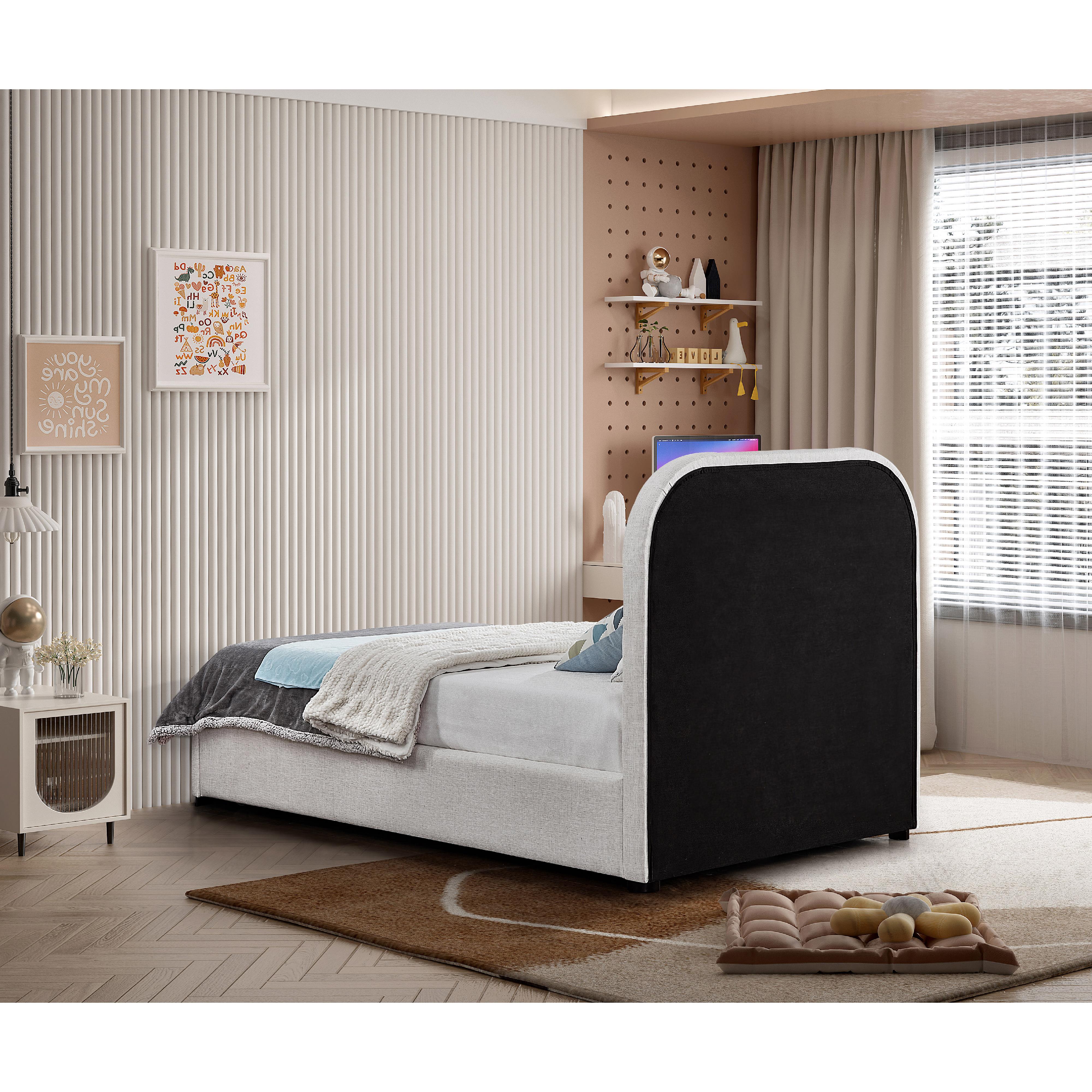 Meridian Blake Brown Vegan Leather Twin Bed