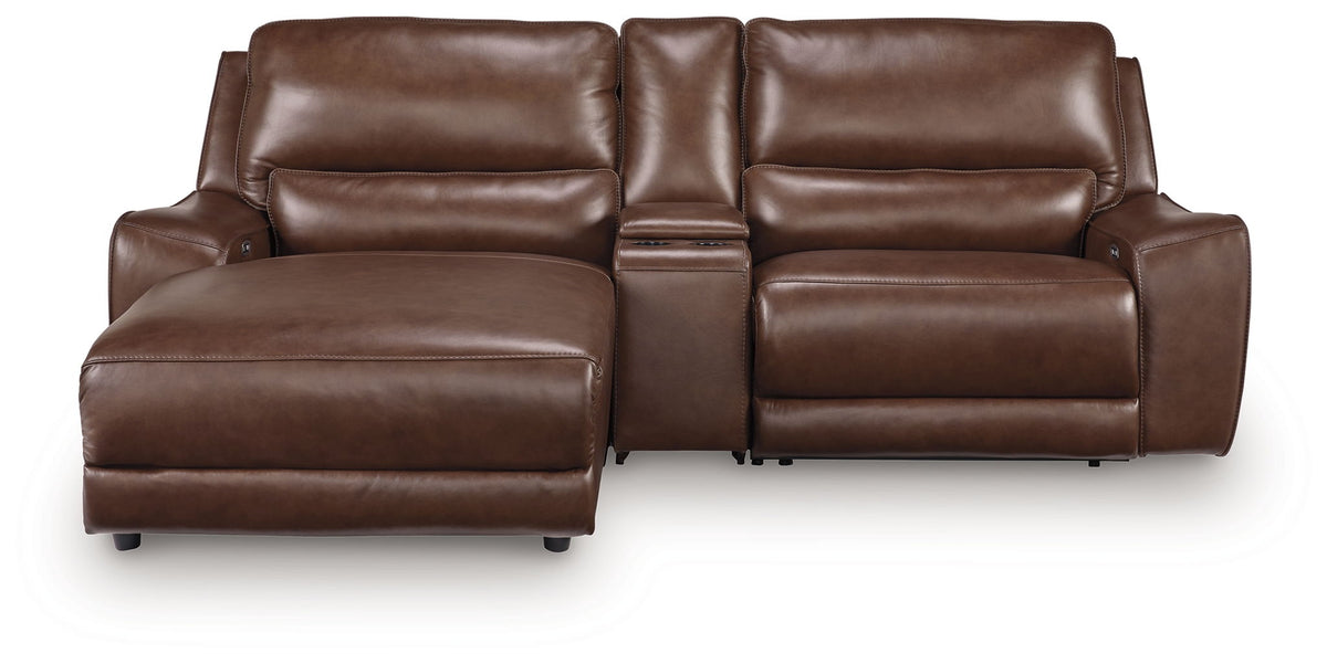 DeepWakes 2 Colors Power Reclining Sectional — 3-Piece Power Sectional, Left-Arm Chaise — Canyon
