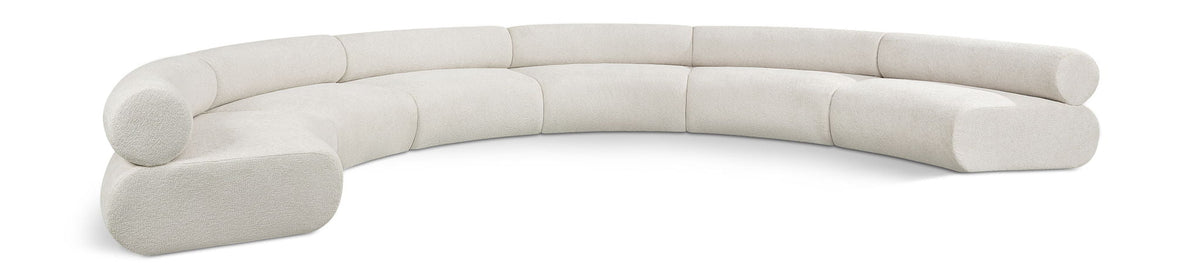 Bale Chenille Modular Sectional — 6-Piece U-Shaped Sofa — Cream