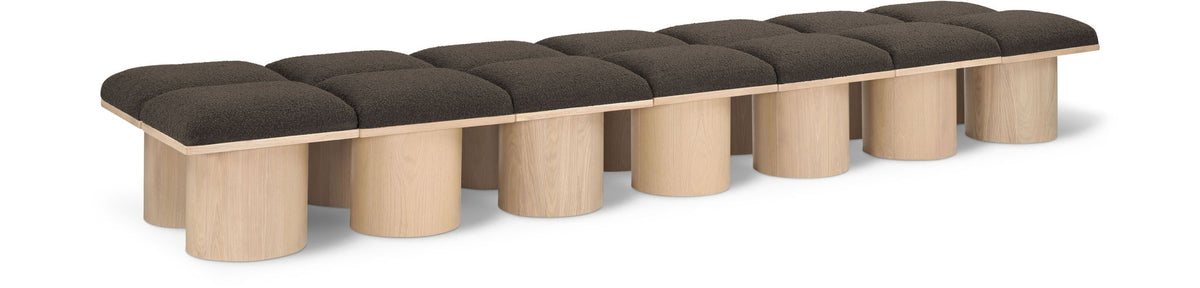 Pavilion Modular Bench 14-Piece Bench, 126"W x 31"D — Brown / Natural Base