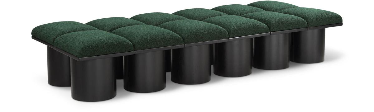 Pavilion Modular Bench 12-Piece Bench, 93"W x 36"D — Green / Black Base