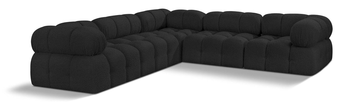 Ames Boucle Modular Sectional — 5-Piece Sectional — Black