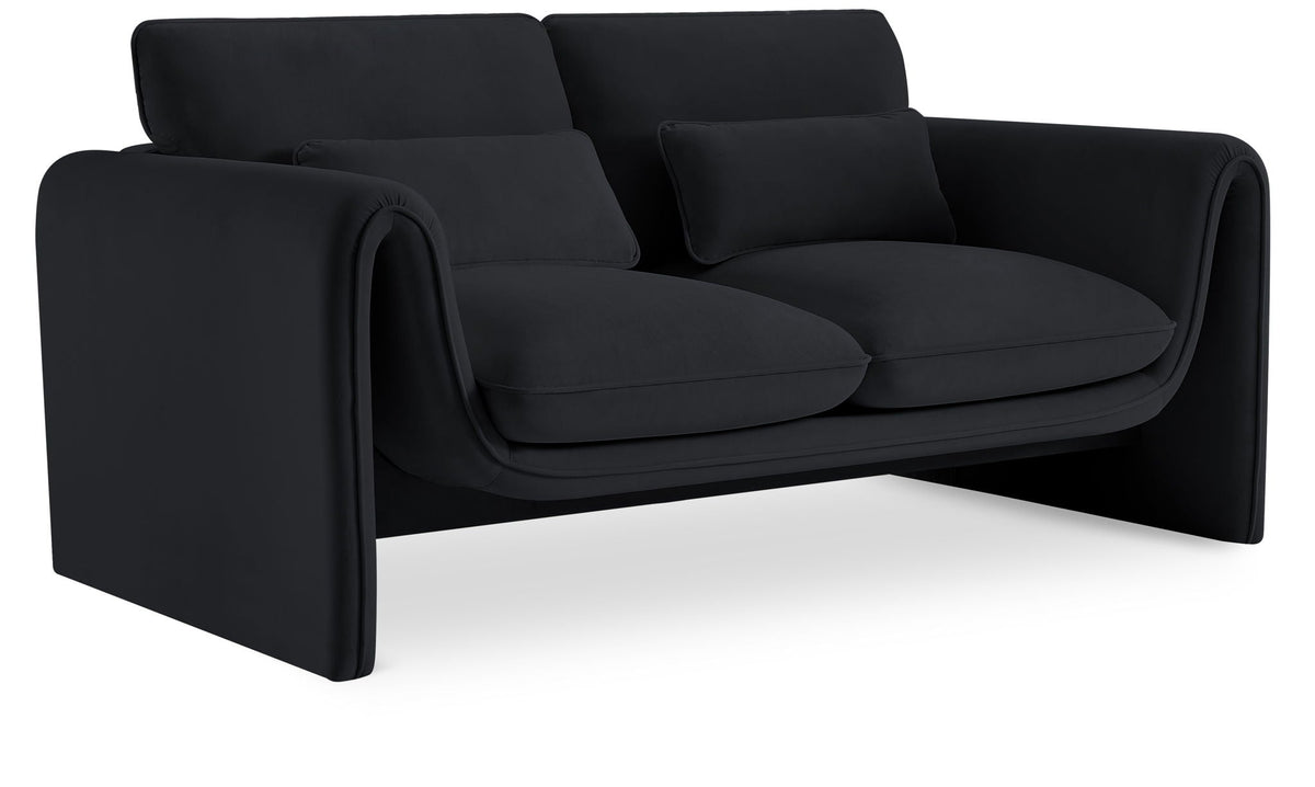 Sloan - Loveseat - Black Velvet