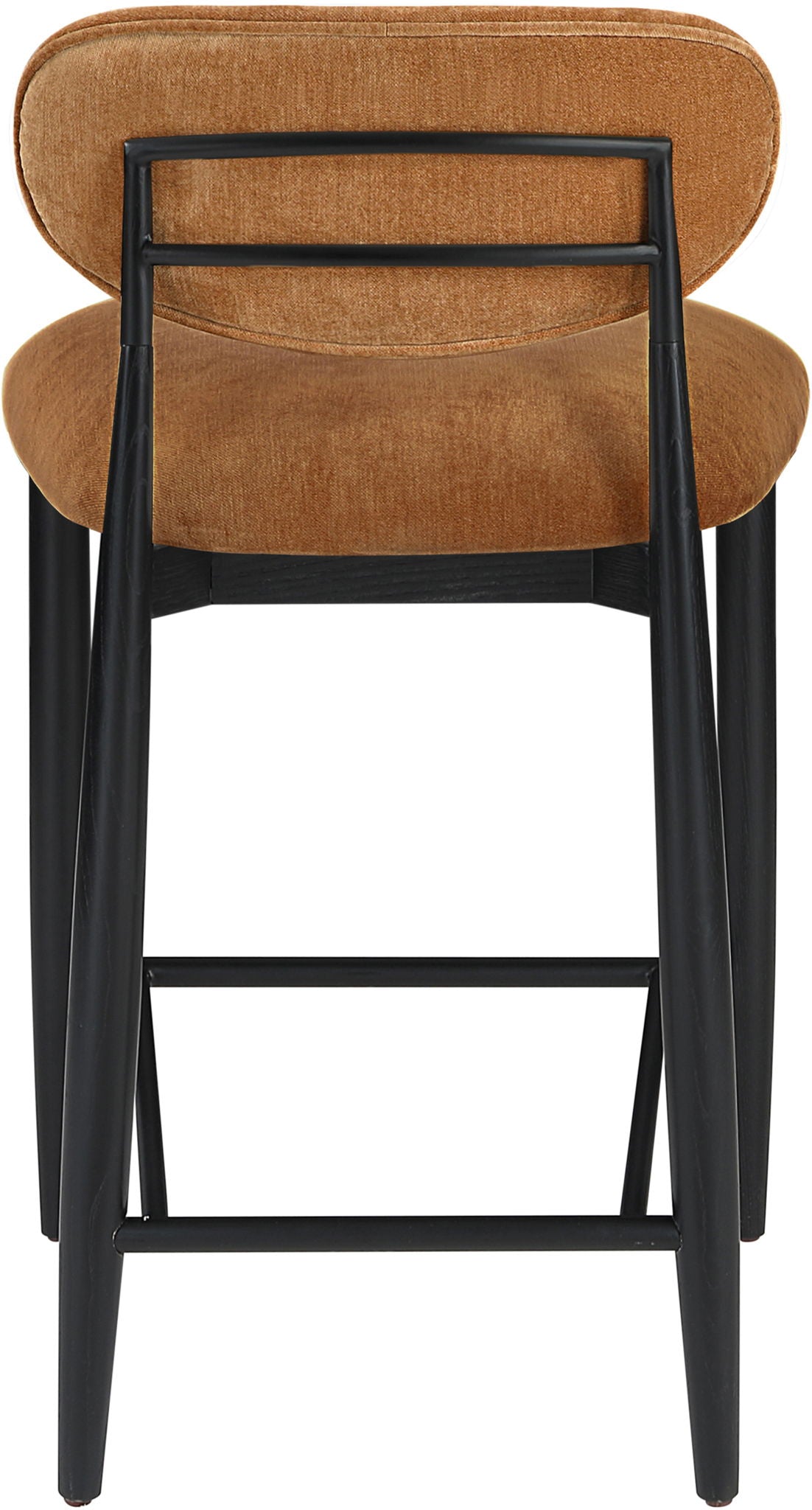 Riccio Fabric Counter Stool with Black Frame & Black Accents
