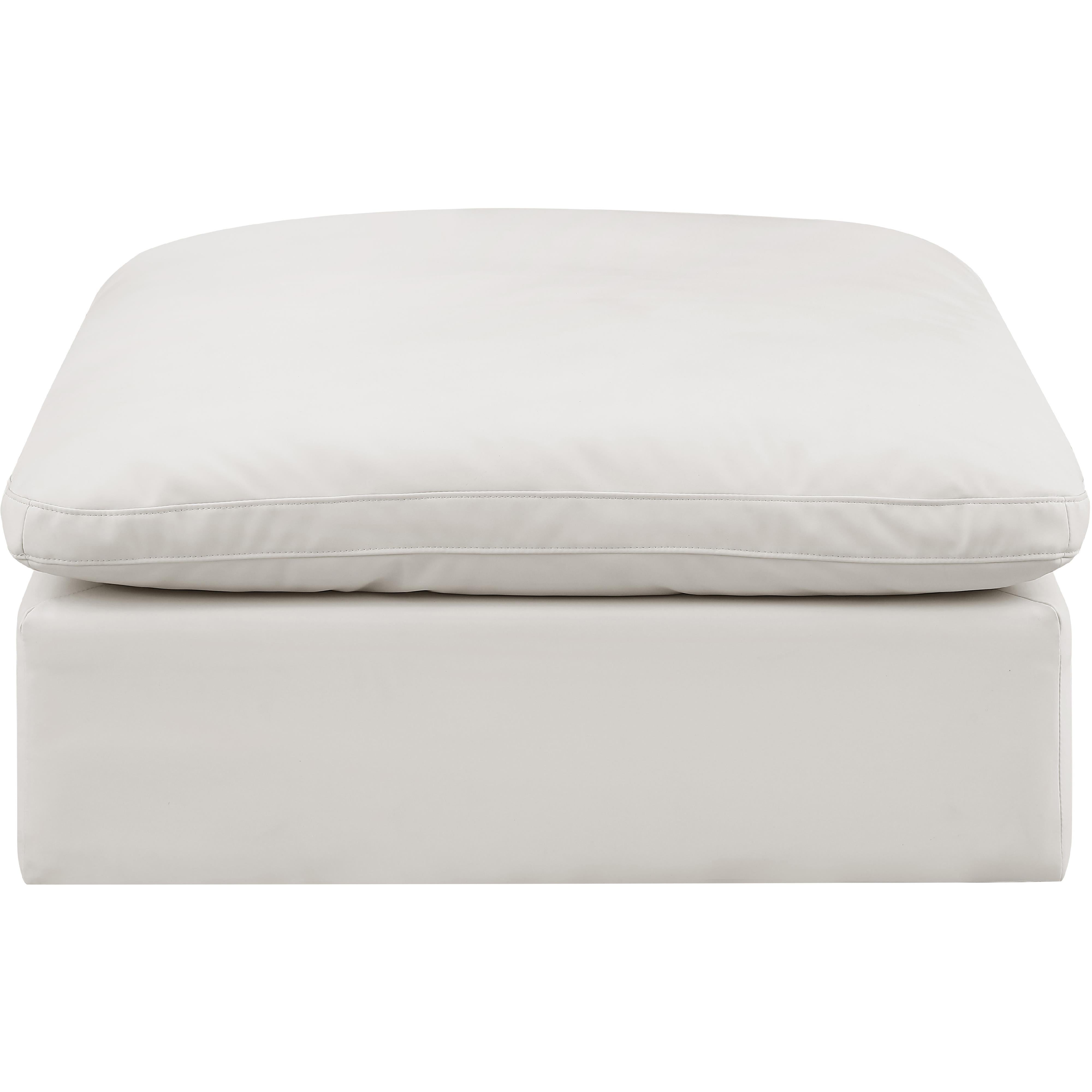 Meridian Comfy Cream Vegan Leather Modular Ottoman