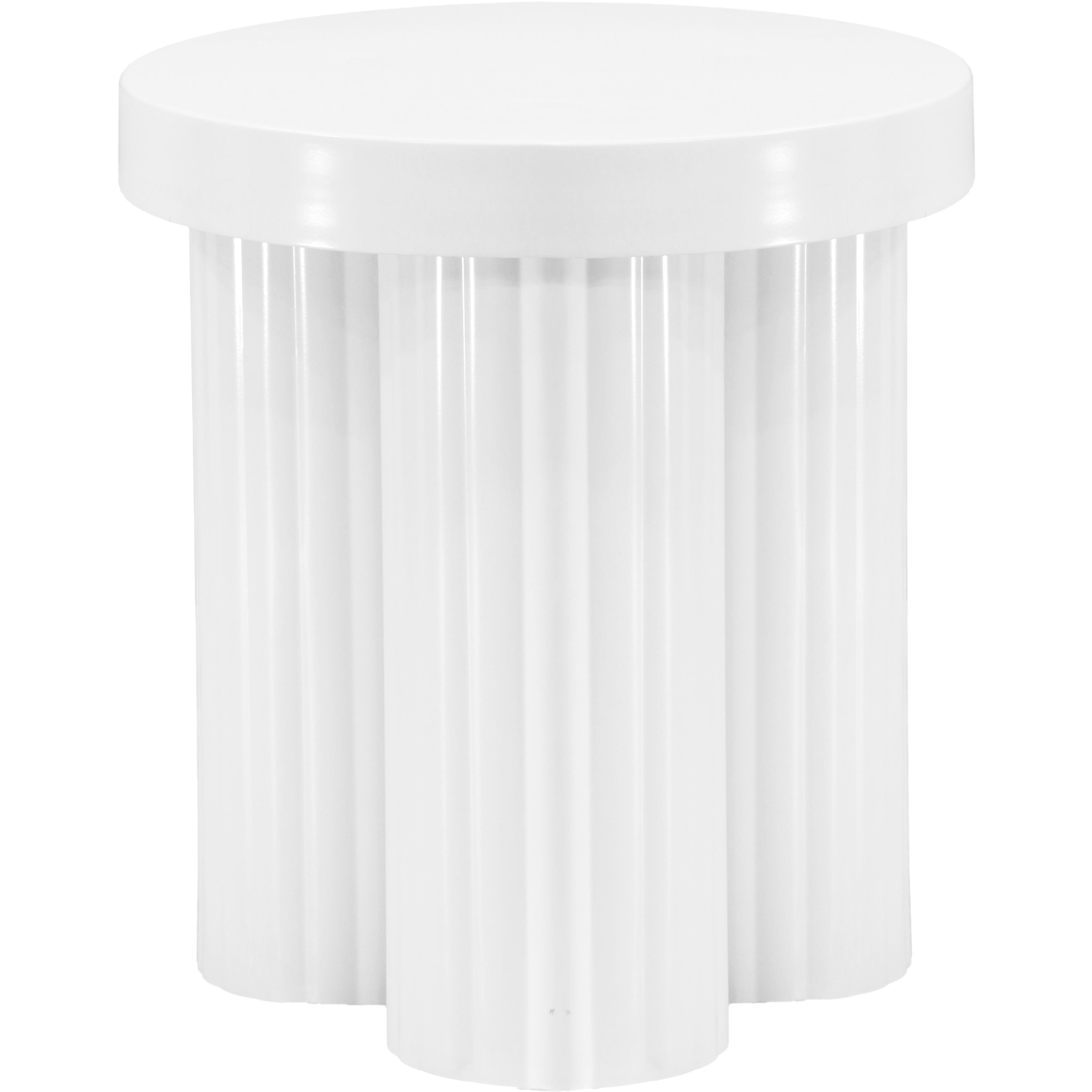 Meridian Rhodes White End Table