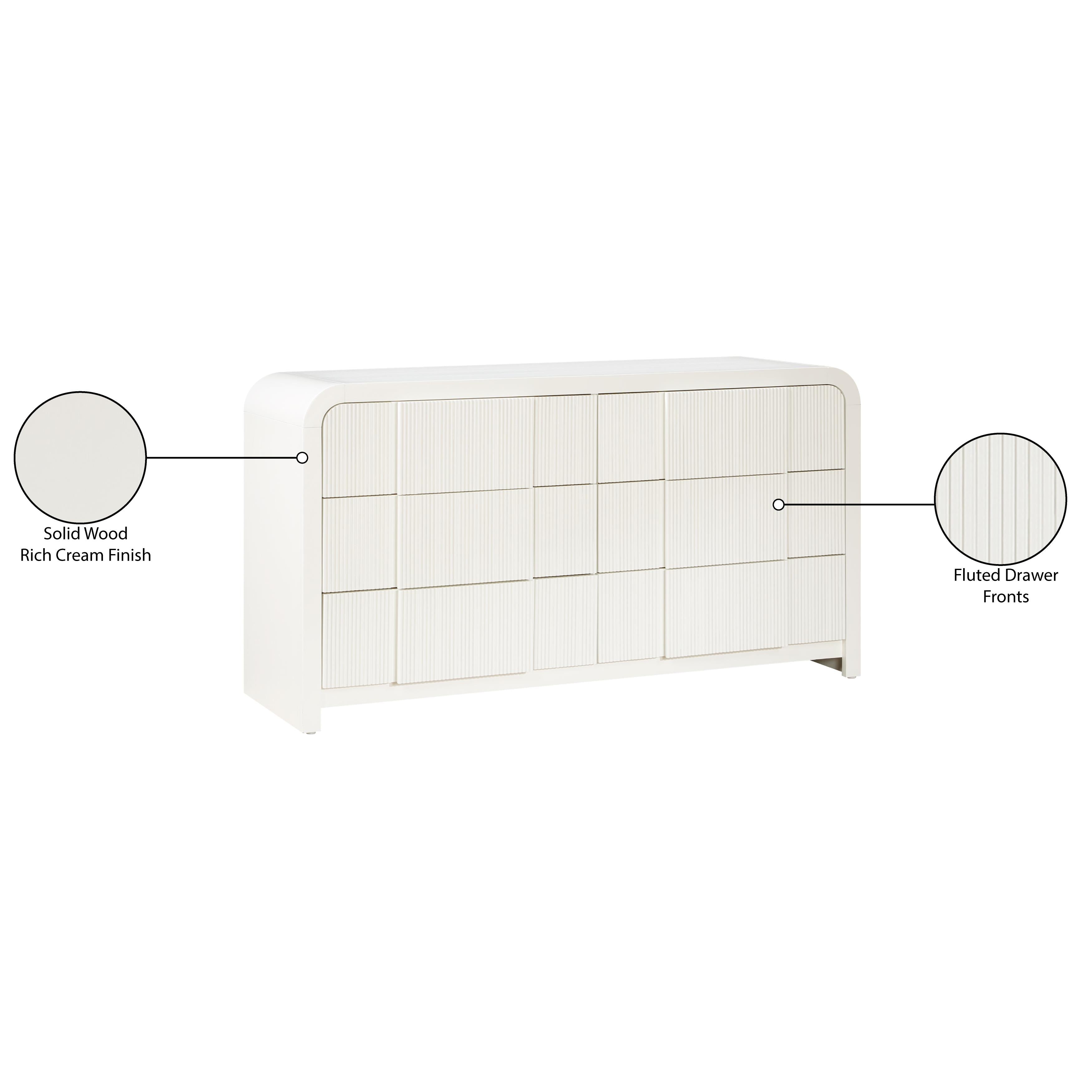 Meridian Fluted Cream Dresser