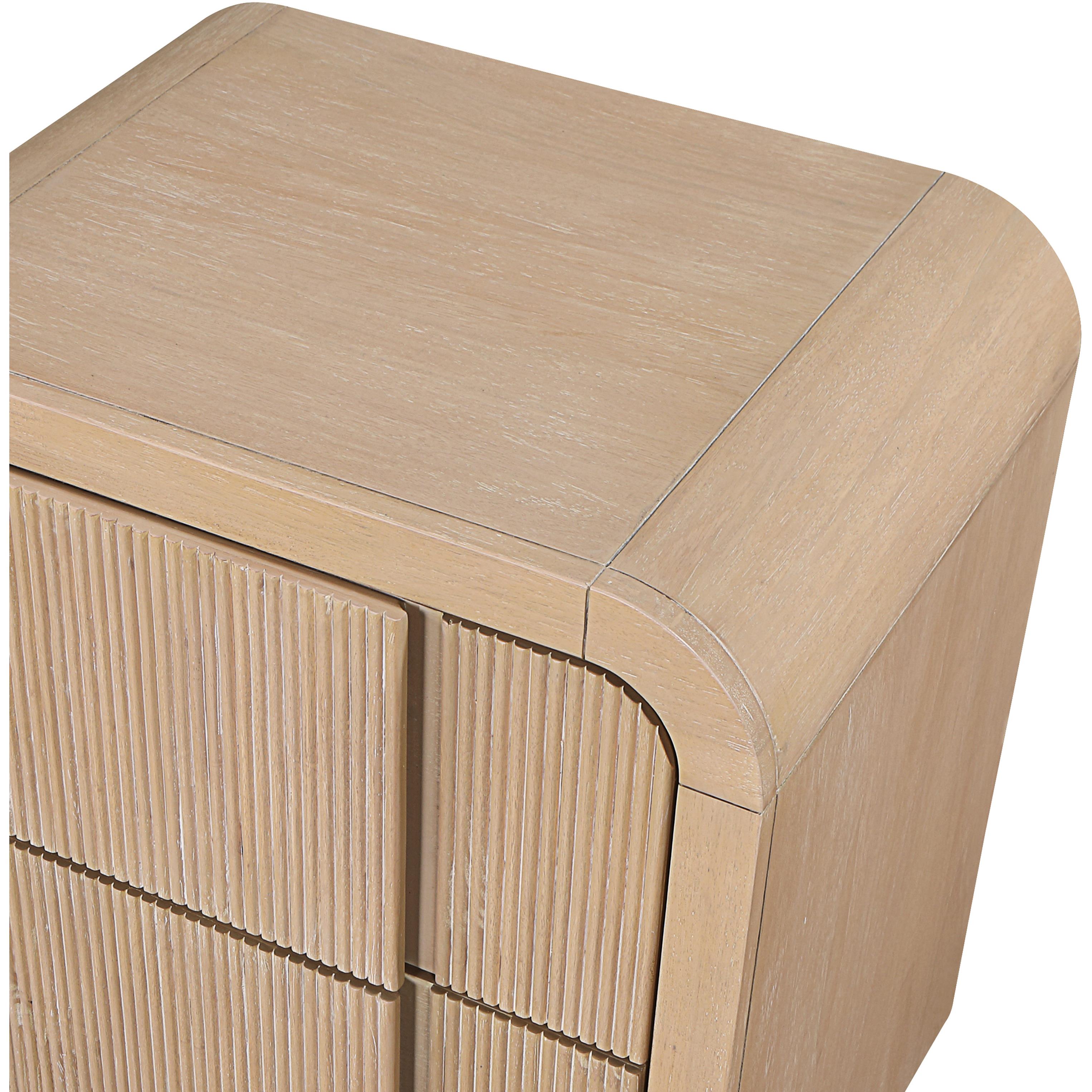 Meridian Fluted Natural Night Stand