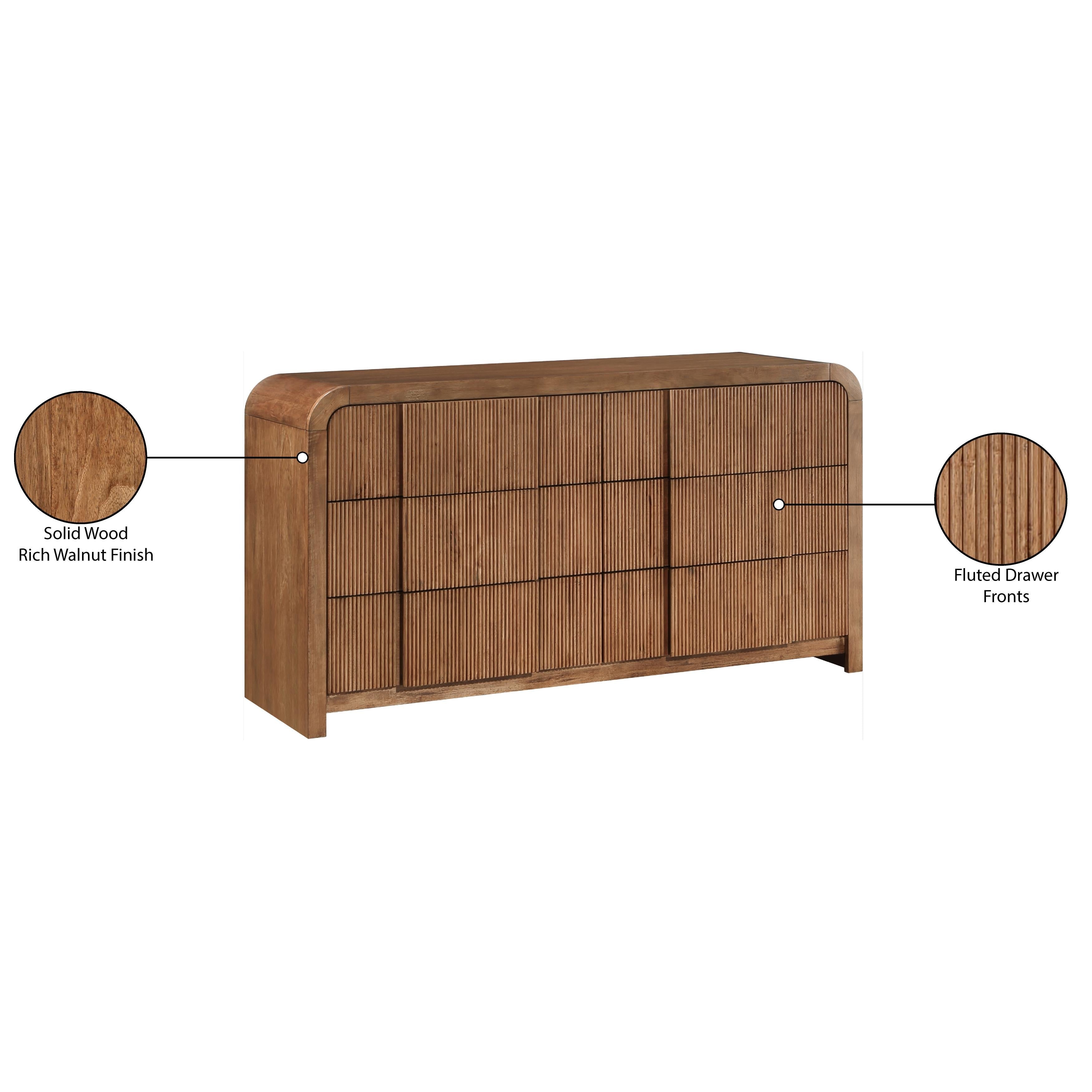 Meridian Fluted Walnut Dresser