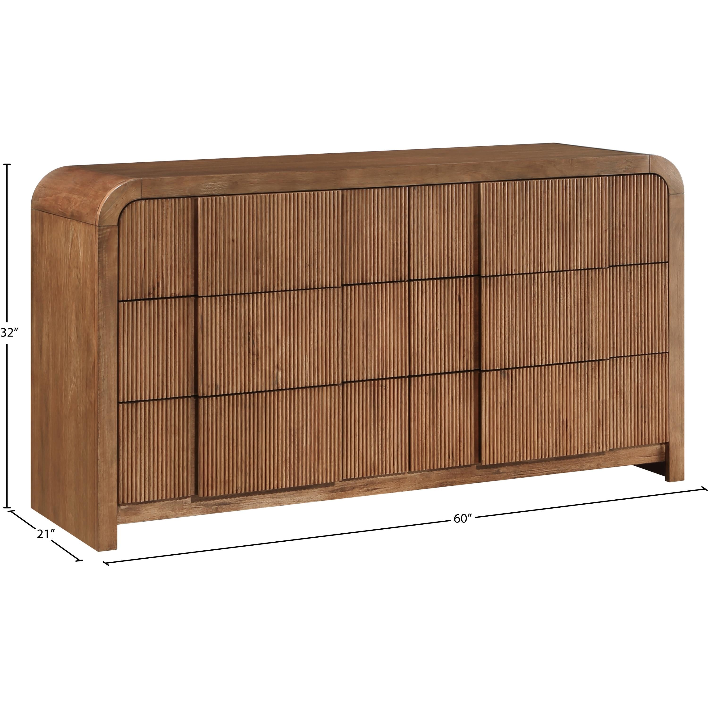 Meridian Fluted Walnut Dresser