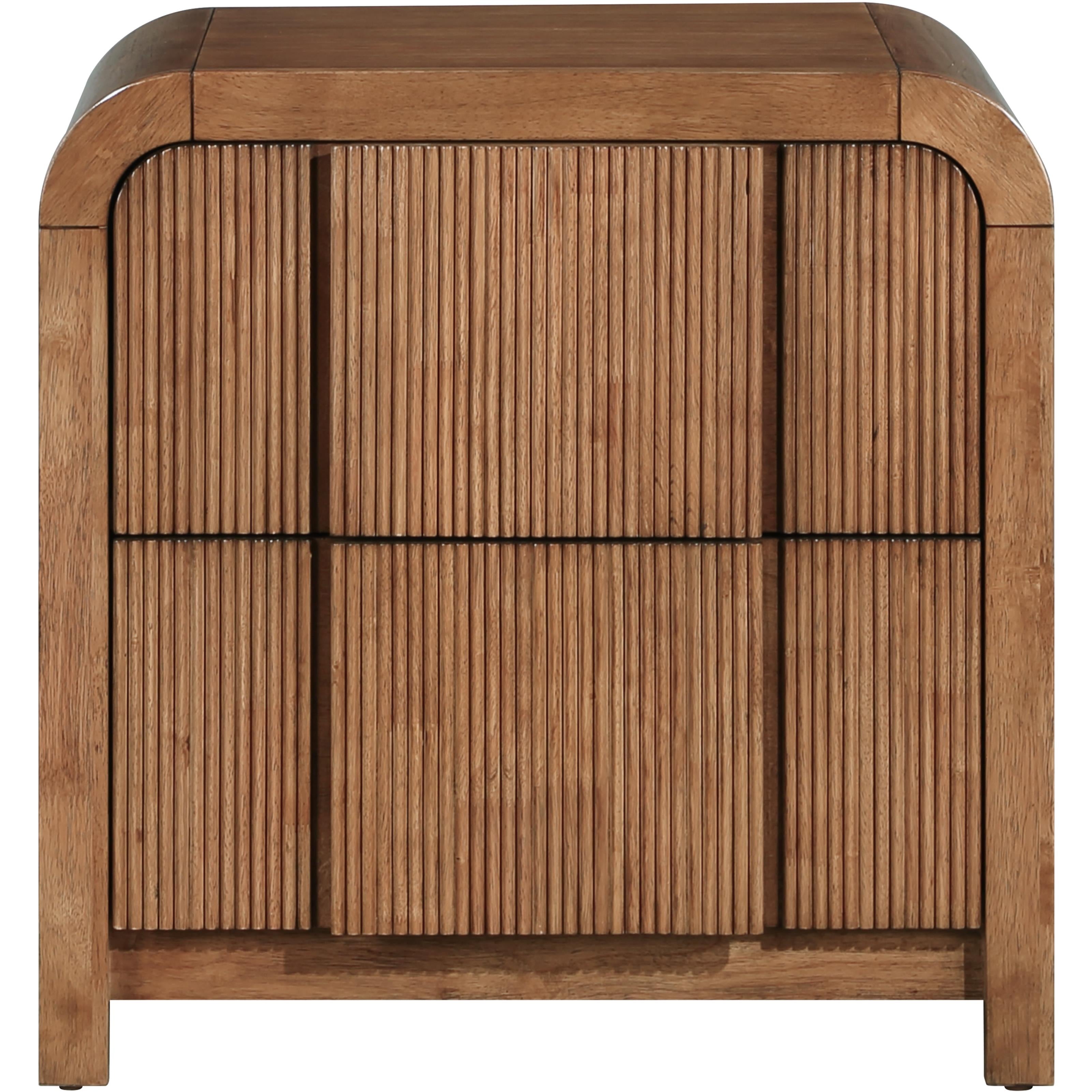 Meridian Fluted Walnut Night Stand
